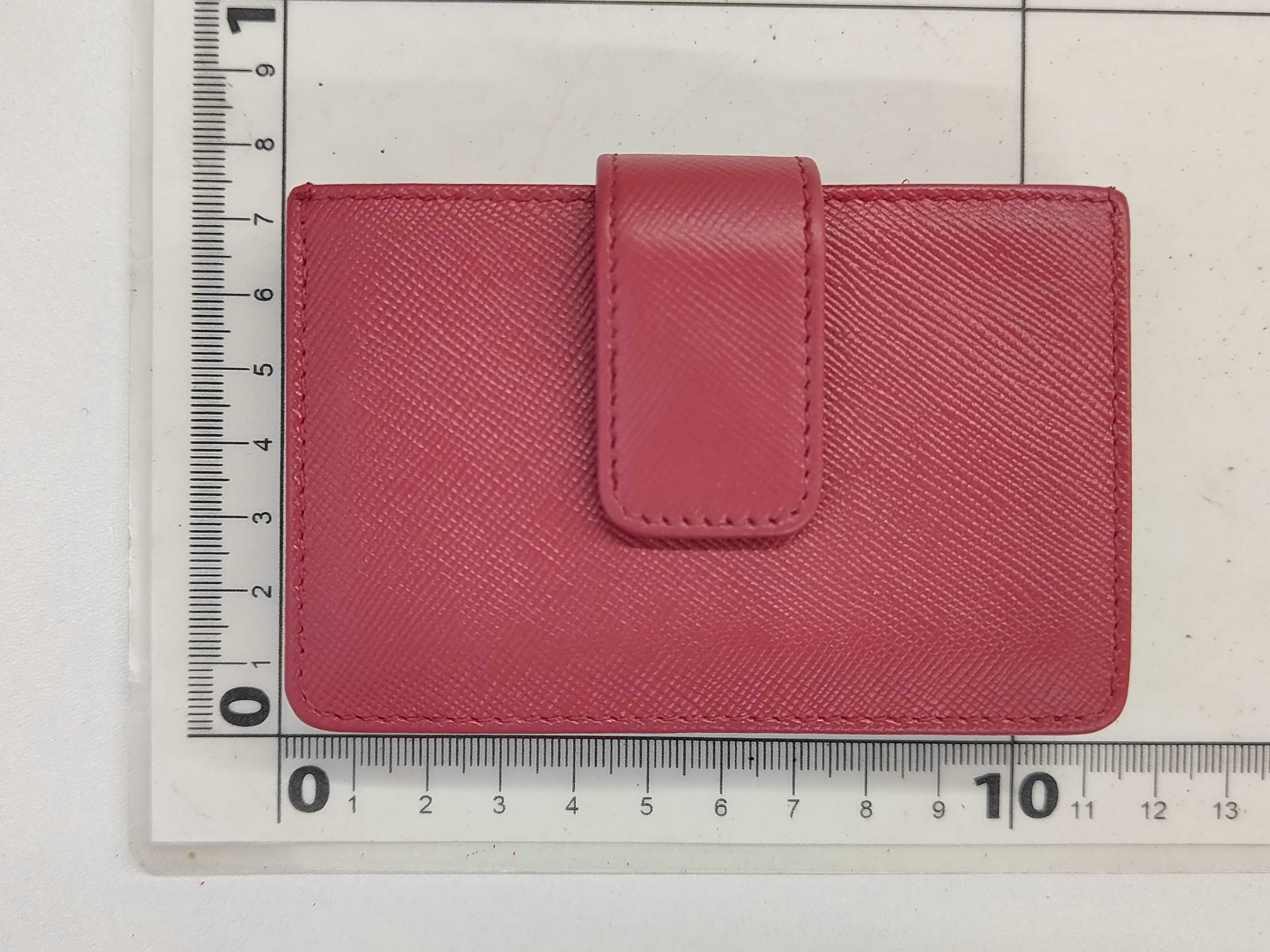 Saffiano Triangle Logo Accordion Snap Card Wallet — view 2