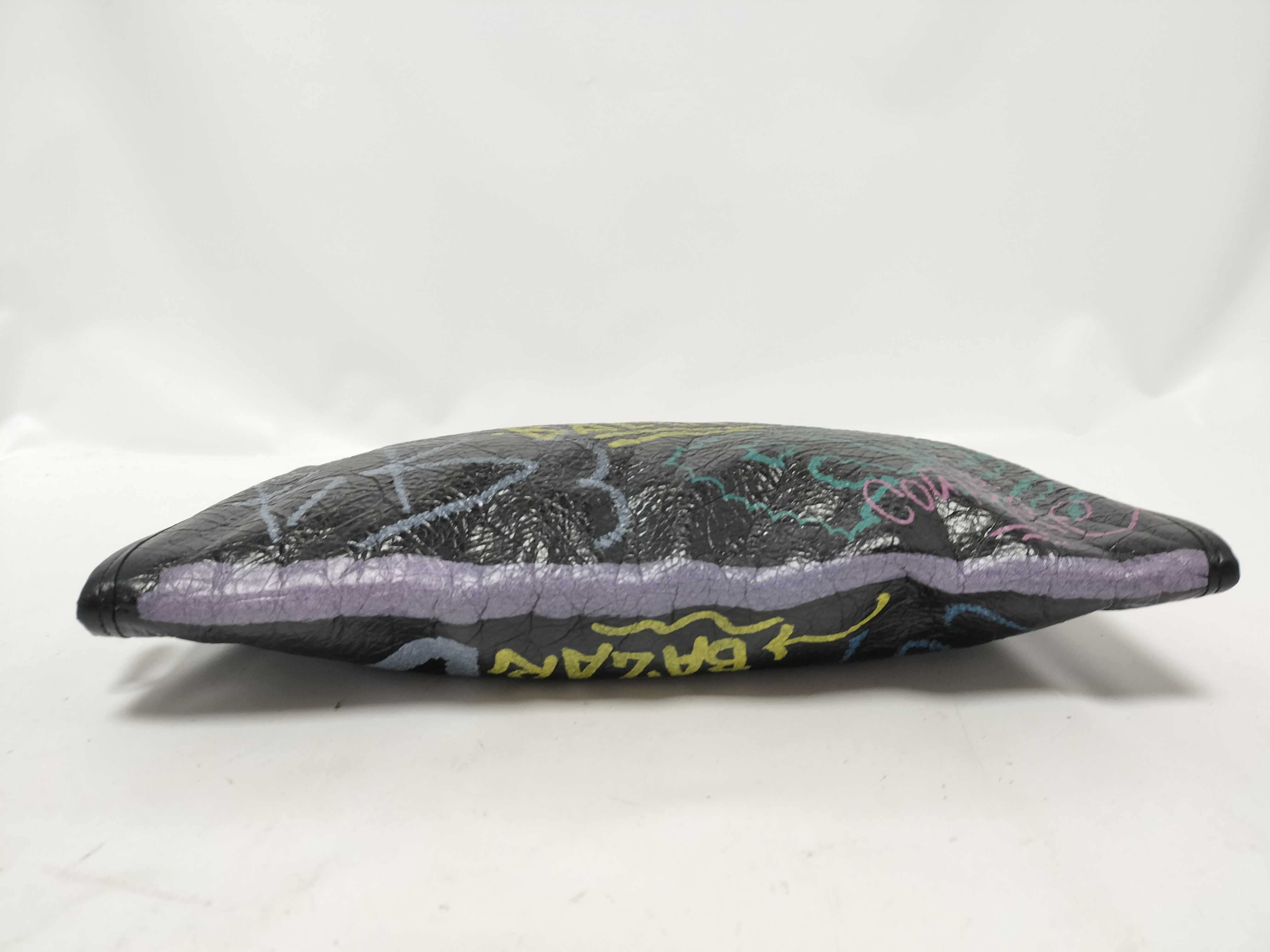 Graffiti Clutch Bag, Black Leather Clutch Bag — view 4