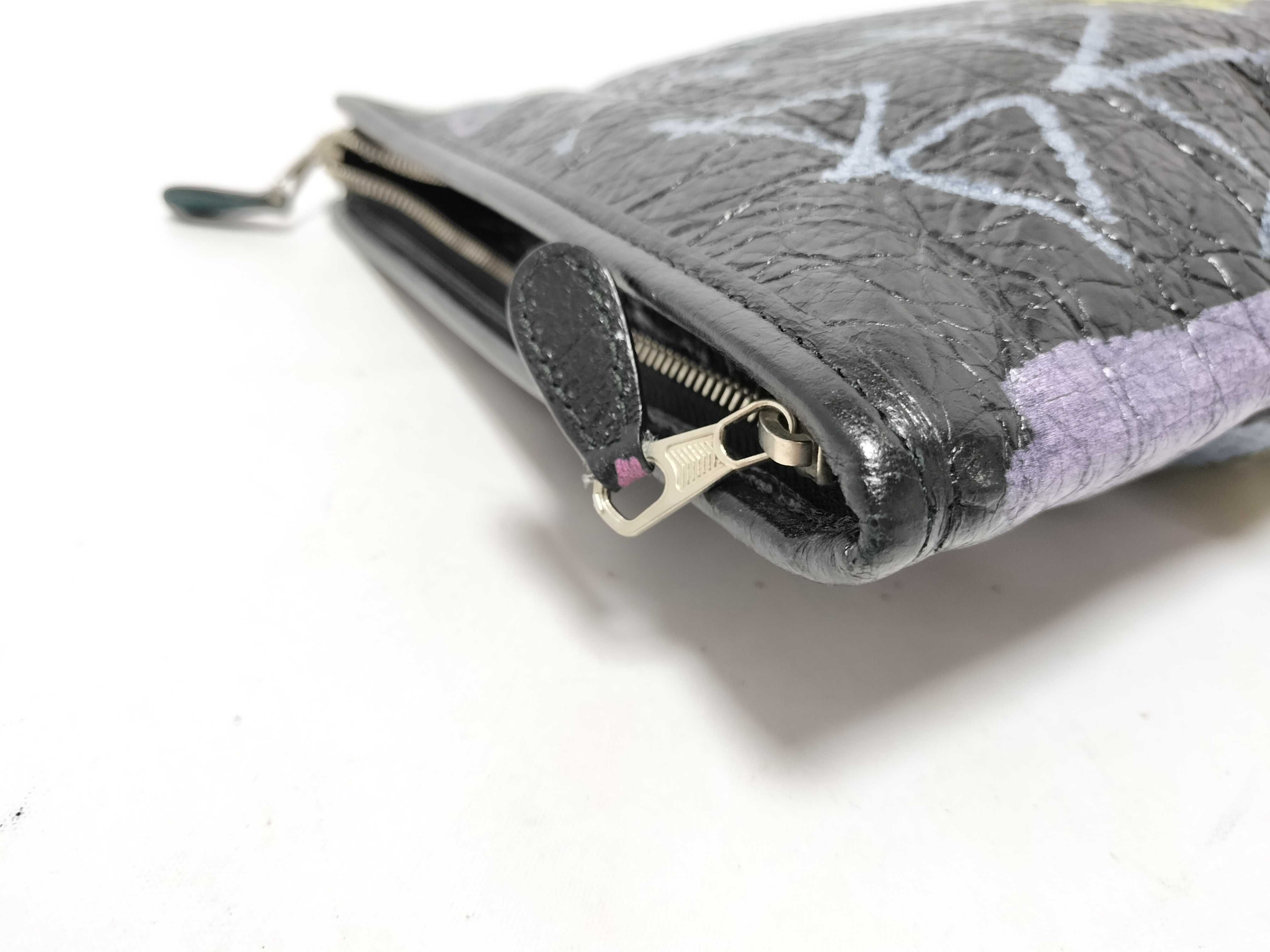 Graffiti Clutch Bag, Black Leather Clutch Bag — view 5