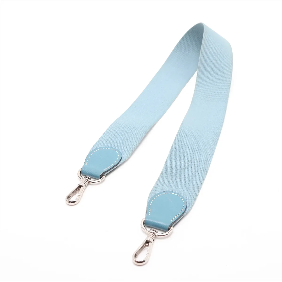 Evelyne 1 29 PM, Veau Epsom leather, Blue Jean color, silver hardware, faint engraving. — view 5