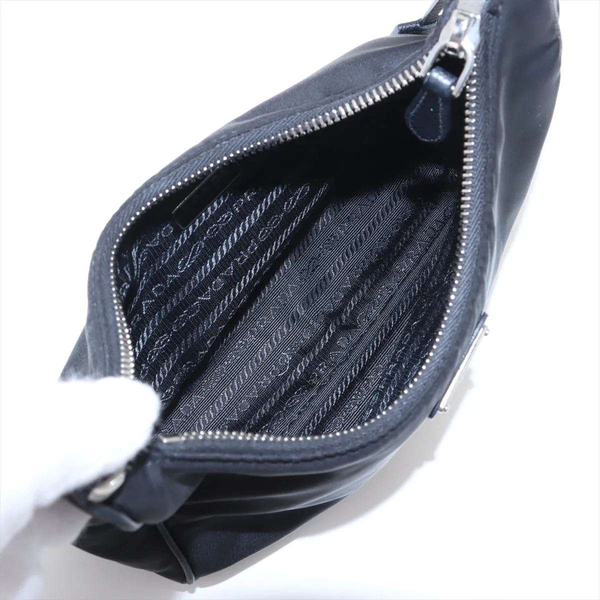 Tessuto Nylon x Leather 2WAY Shoulder Bag Black — view 6