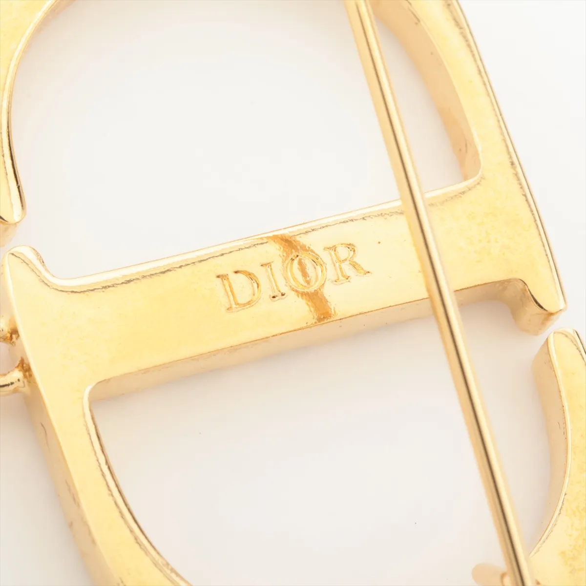 Petit CD Brooch GP x Rhinestone x Fake Pearl Gold — view 4