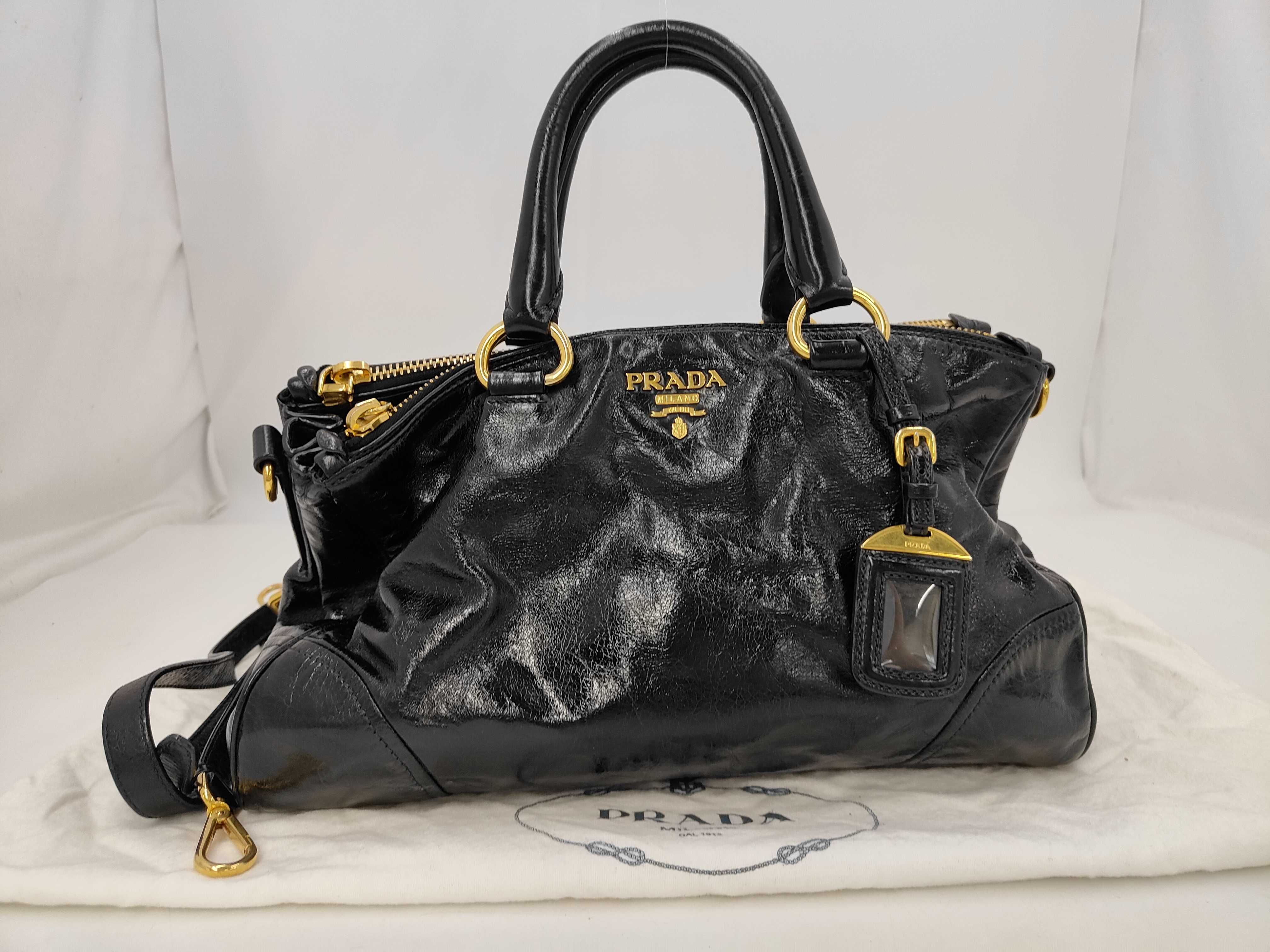 Vitello Shine Tote Shoulder Bag 2-Way Handbag