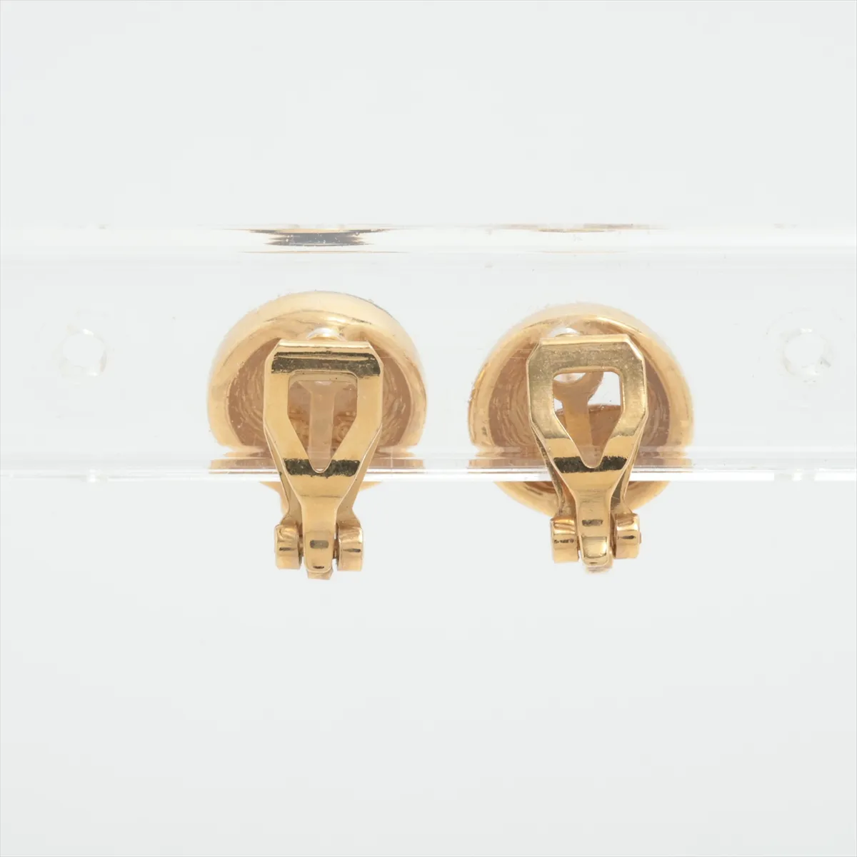 earrings (for both ears), gold and black with rhinestones. Shows signs of wear, — view 2