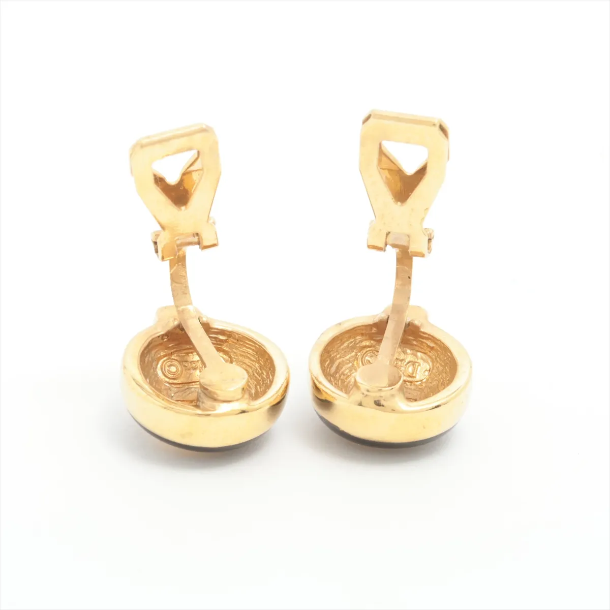 earrings (for both ears), gold and black with rhinestones. Shows signs of wear, — view 4