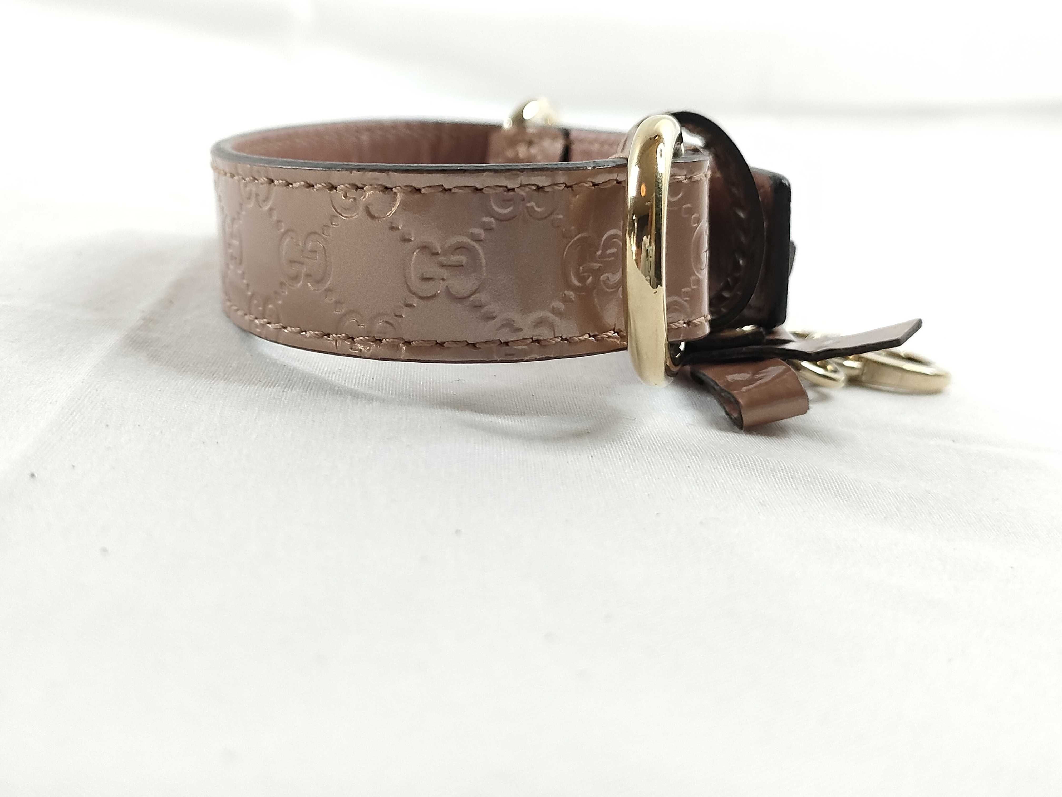 Guccissima Leather Pet Collar Necklace, Heart Design, Pink, Other Accessories — view 4