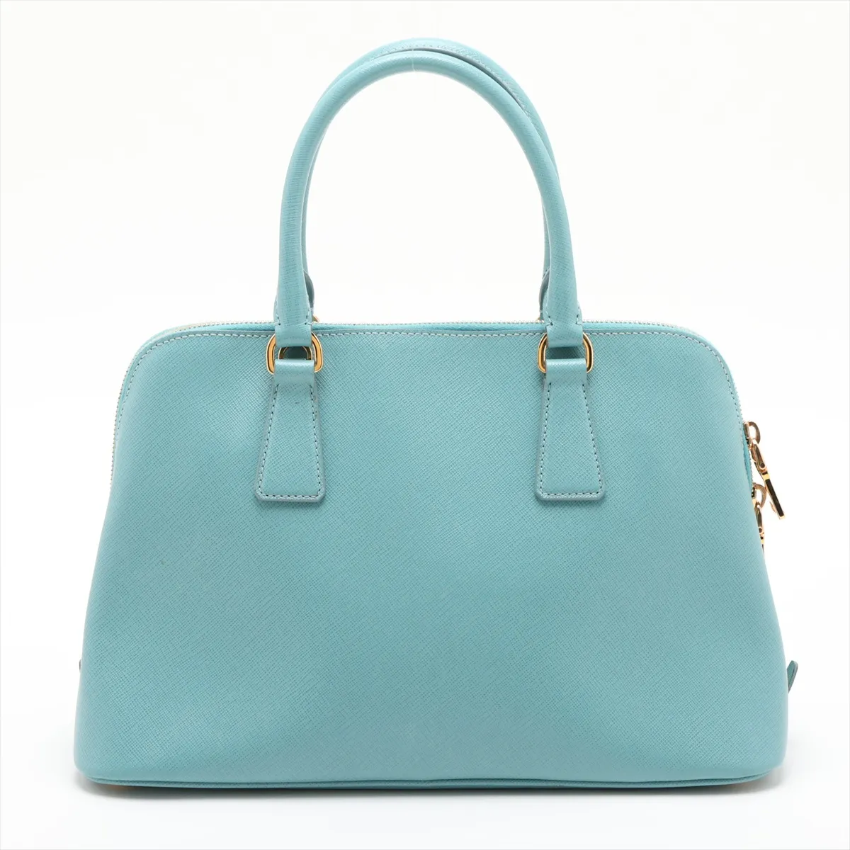 Saffiano Lux Leather Handbag, Blue — view 2
