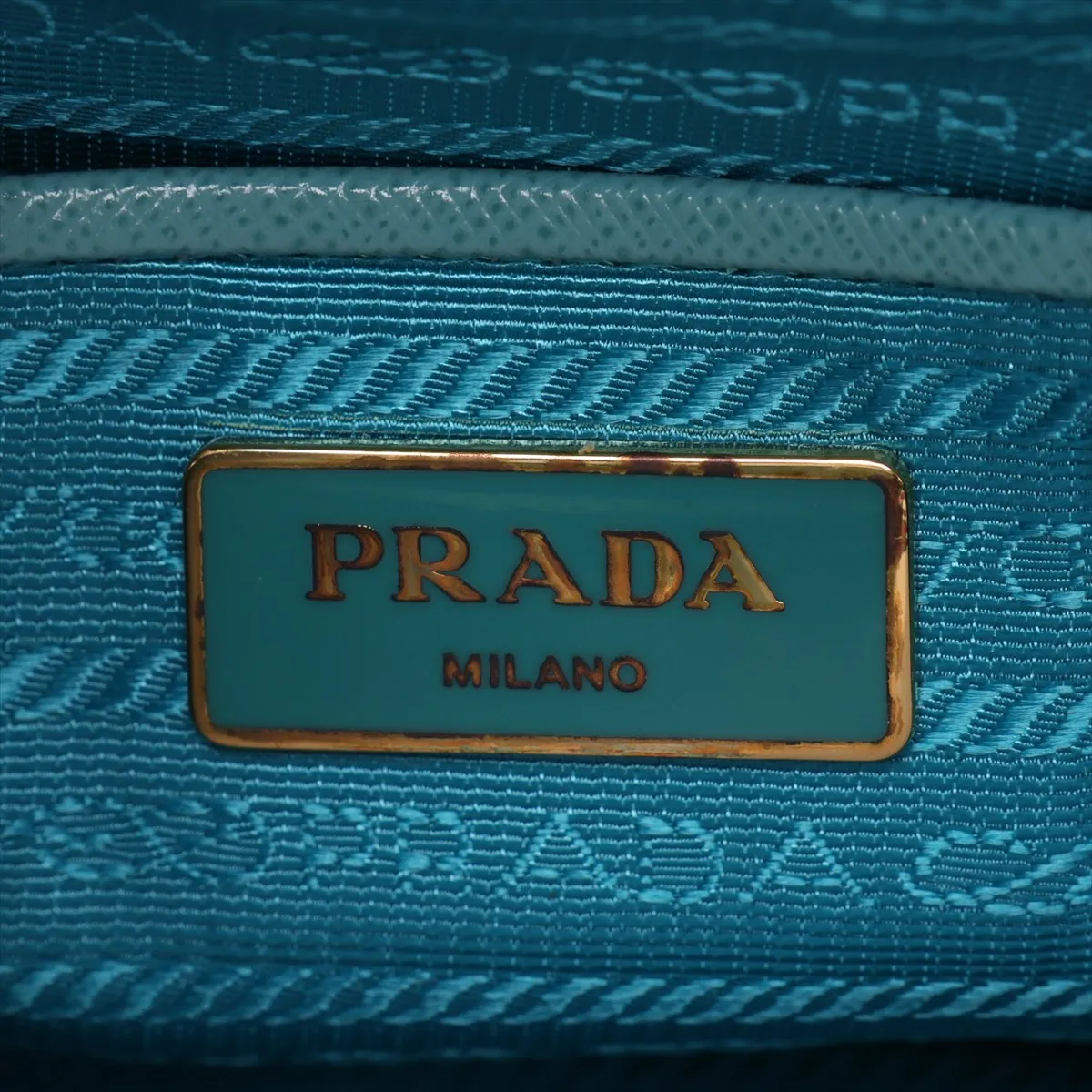 Saffiano Lux Leather Handbag, Blue — view 14