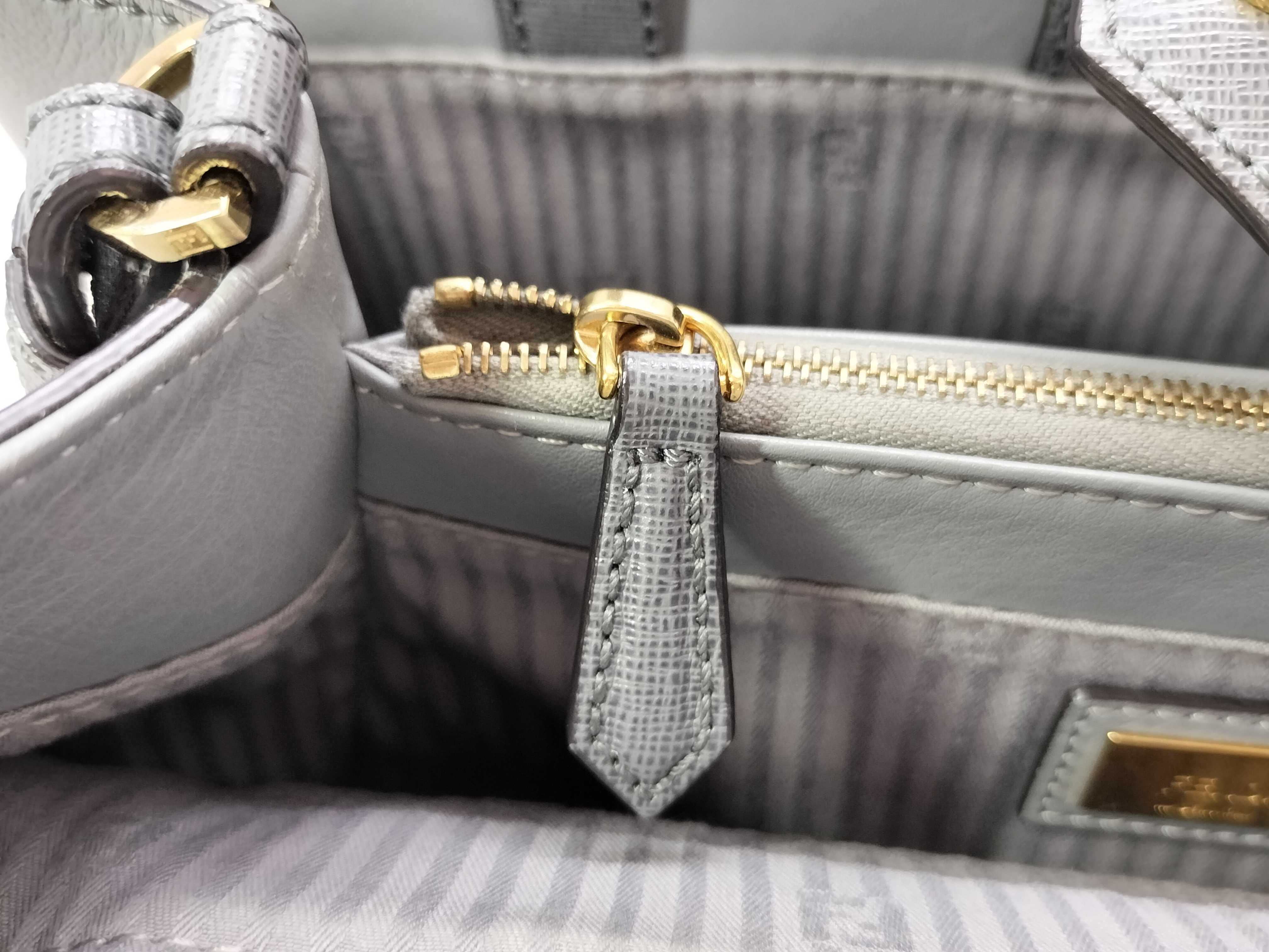 Petite 2Jours Leather 2-Way Handbag, Gray, 8BH253 (Handbag) — view 10