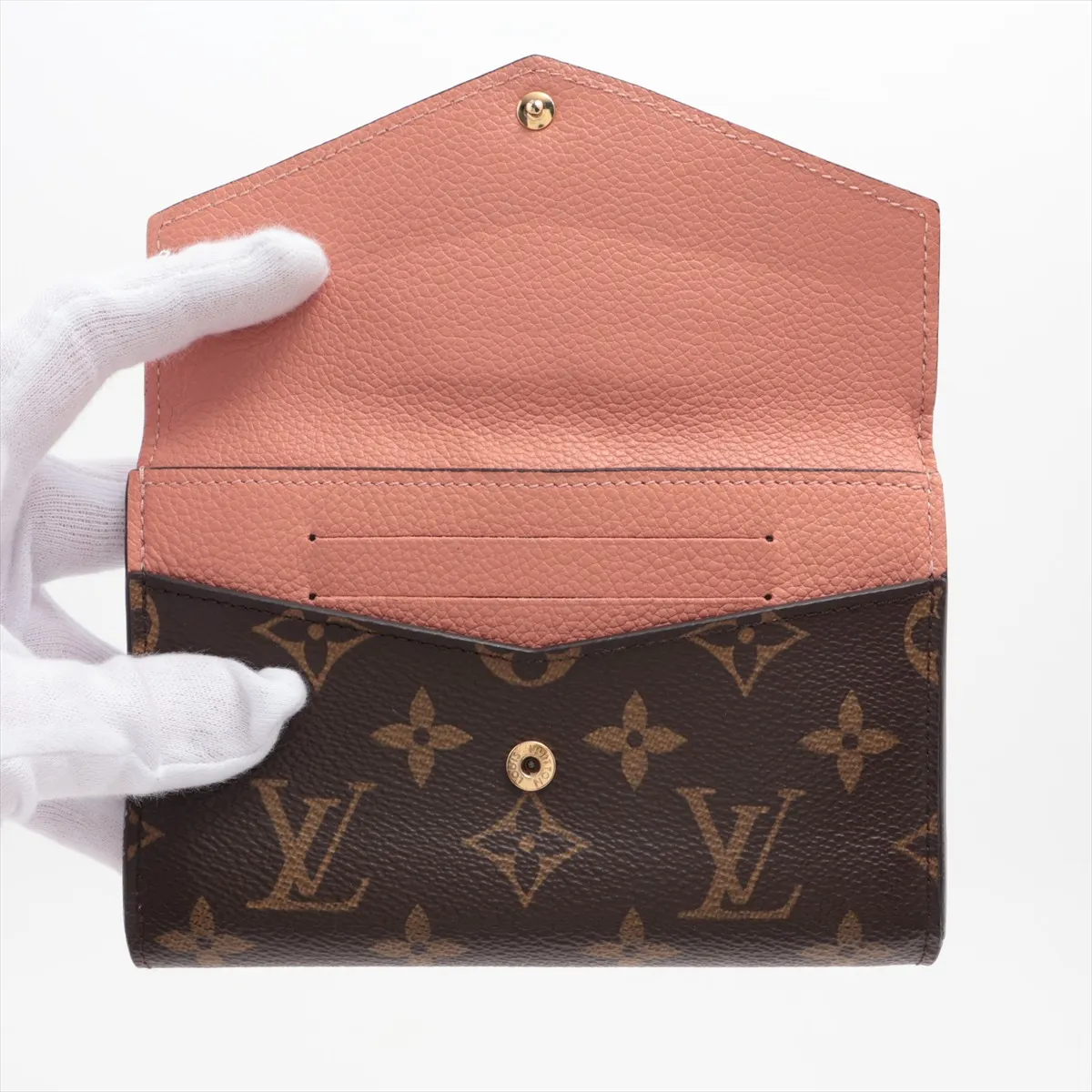 Monogram Portefeuille Pallas Compact M64355 CA4187 Brown x Pink Compact Wallet — view 3