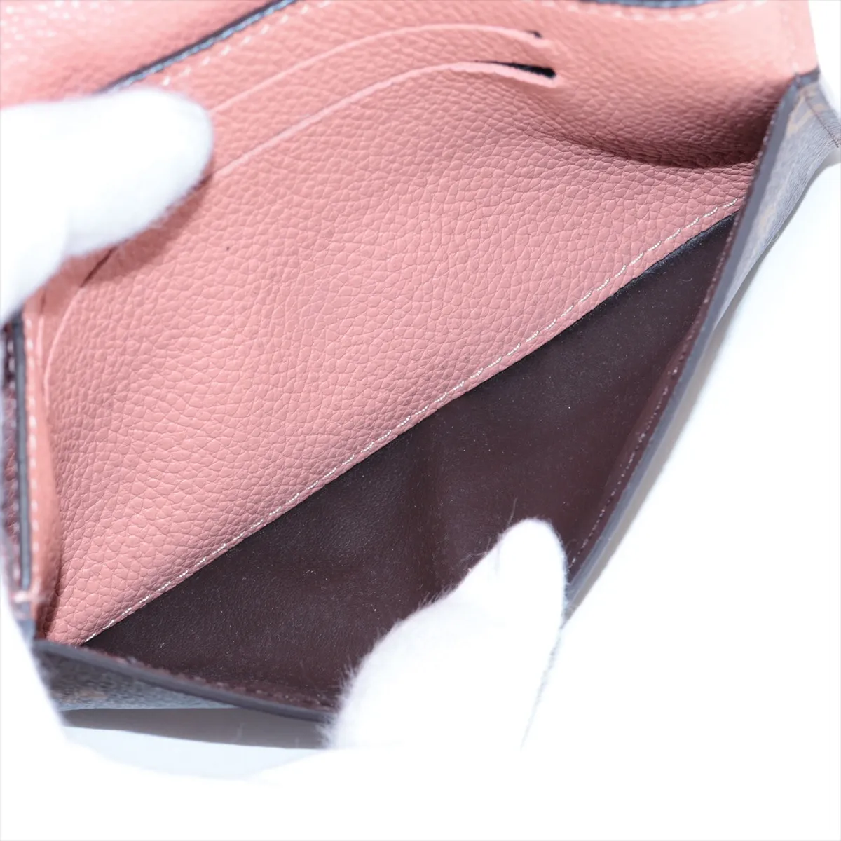 Monogram Portefeuille Pallas Compact M64355 CA4187 Brown x Pink Compact Wallet — view 7