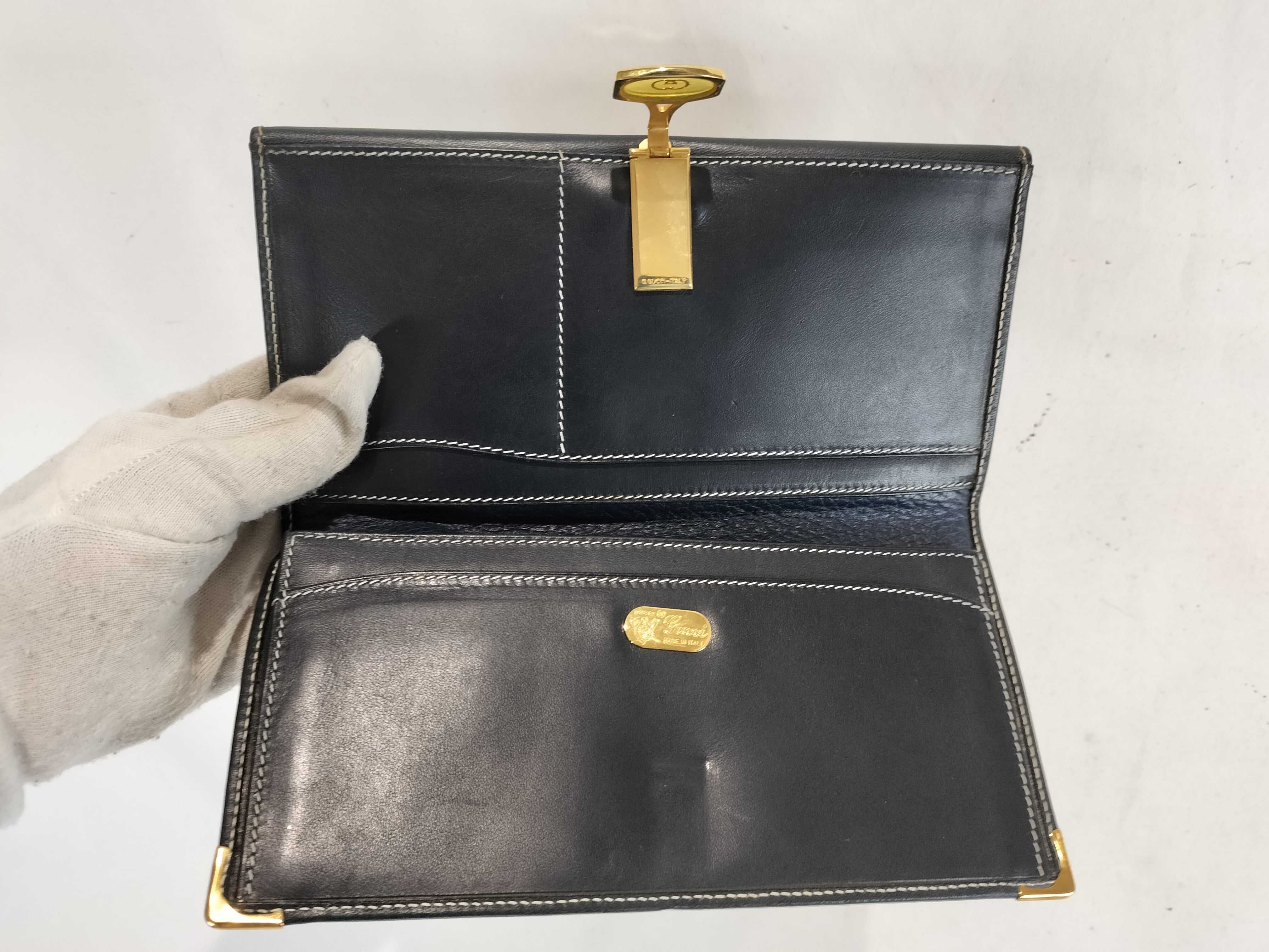 Old Gucci Cowhide Leather Long Wallet — view 7