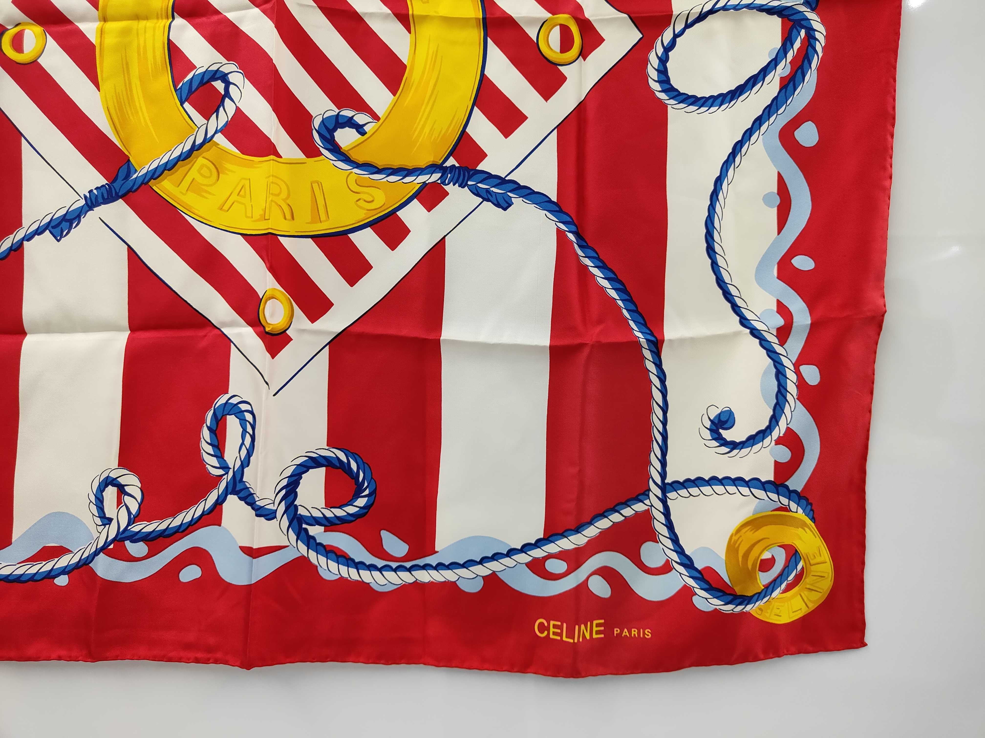 handkerchief/scarf, large size, silk, with tag, marine motif, red and white stripes, other accessories. — view 4
