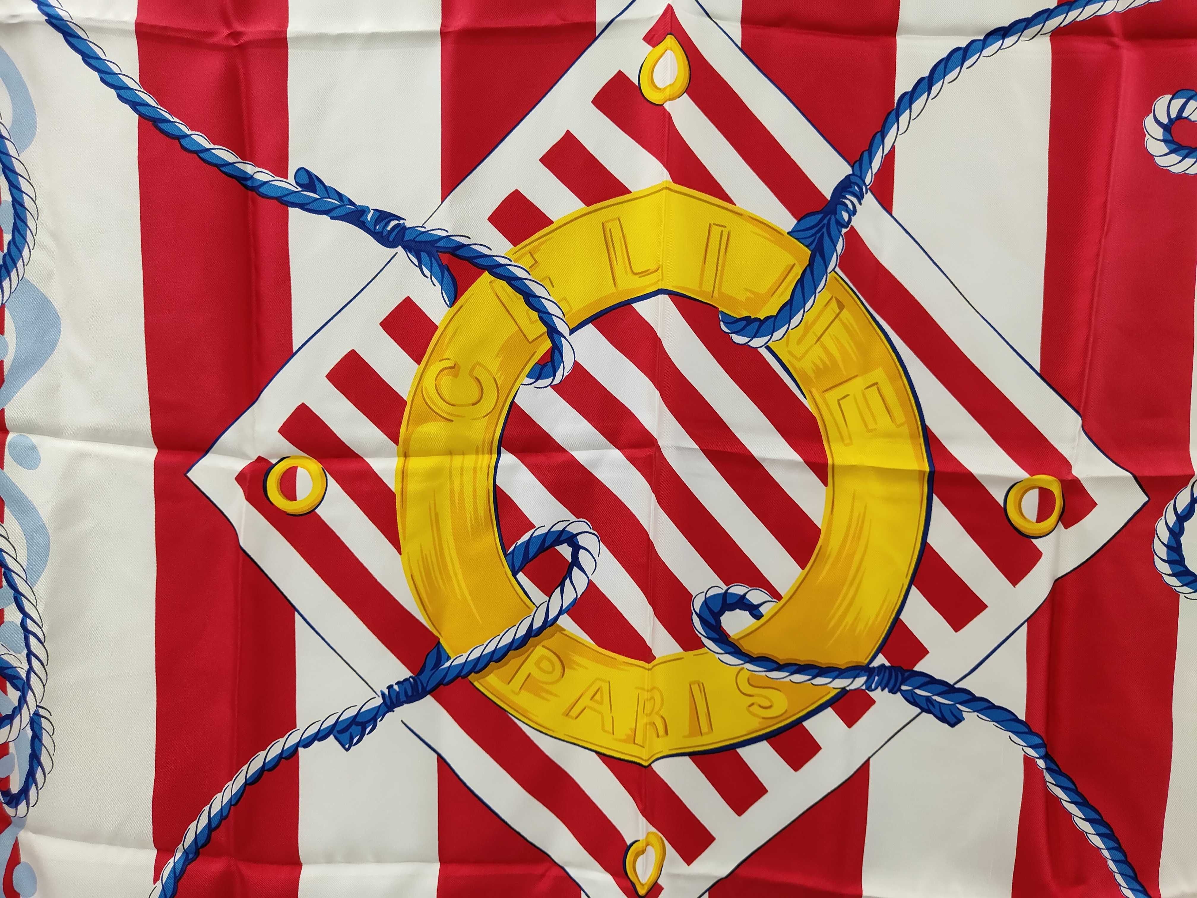 handkerchief/scarf, large size, silk, with tag, marine motif, red and white stripes, other accessories. — view 6
