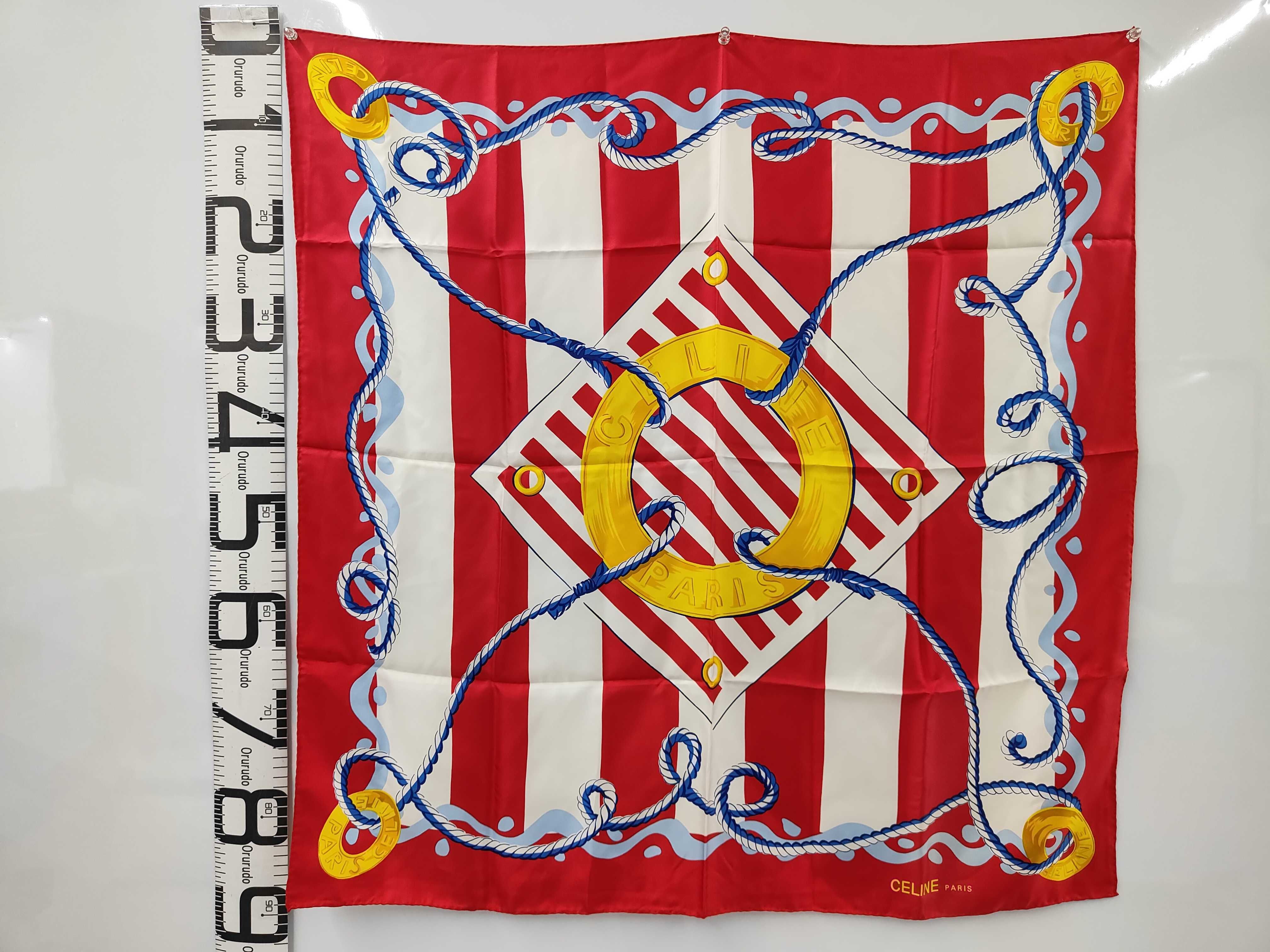 handkerchief/scarf, large size, silk, with tag, marine motif, red and white stripes, other accessories. — view 7
