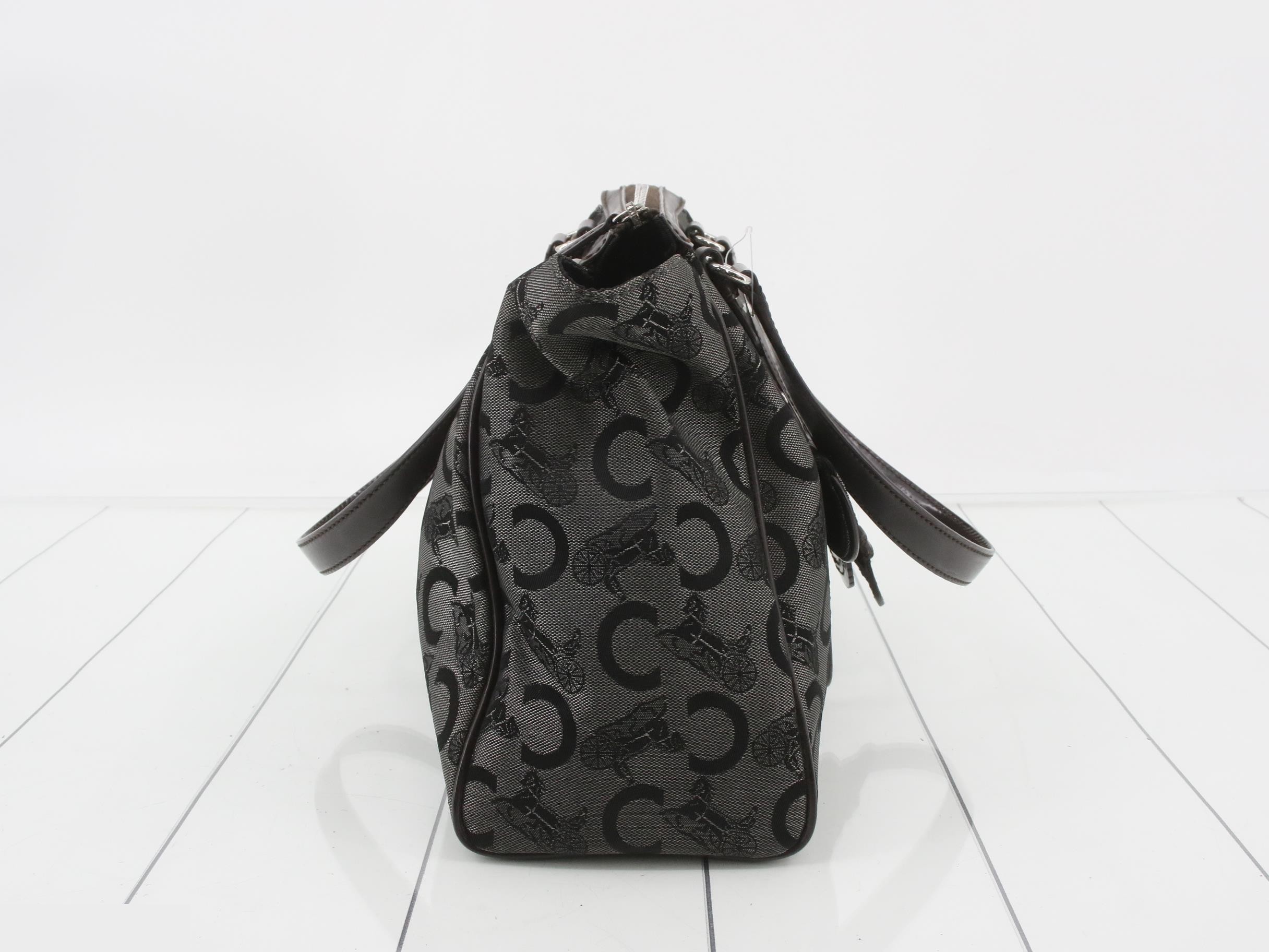 C Saluki Handbag Gray Canvas — view 4