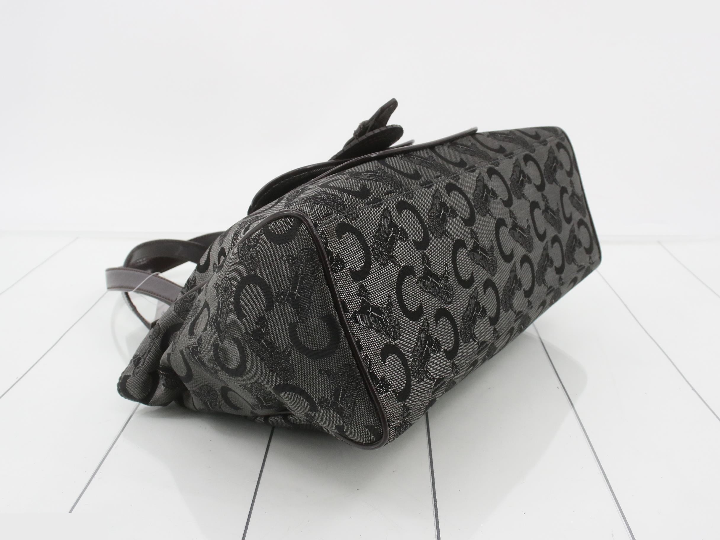 C Saluki Handbag Gray Canvas — view 5