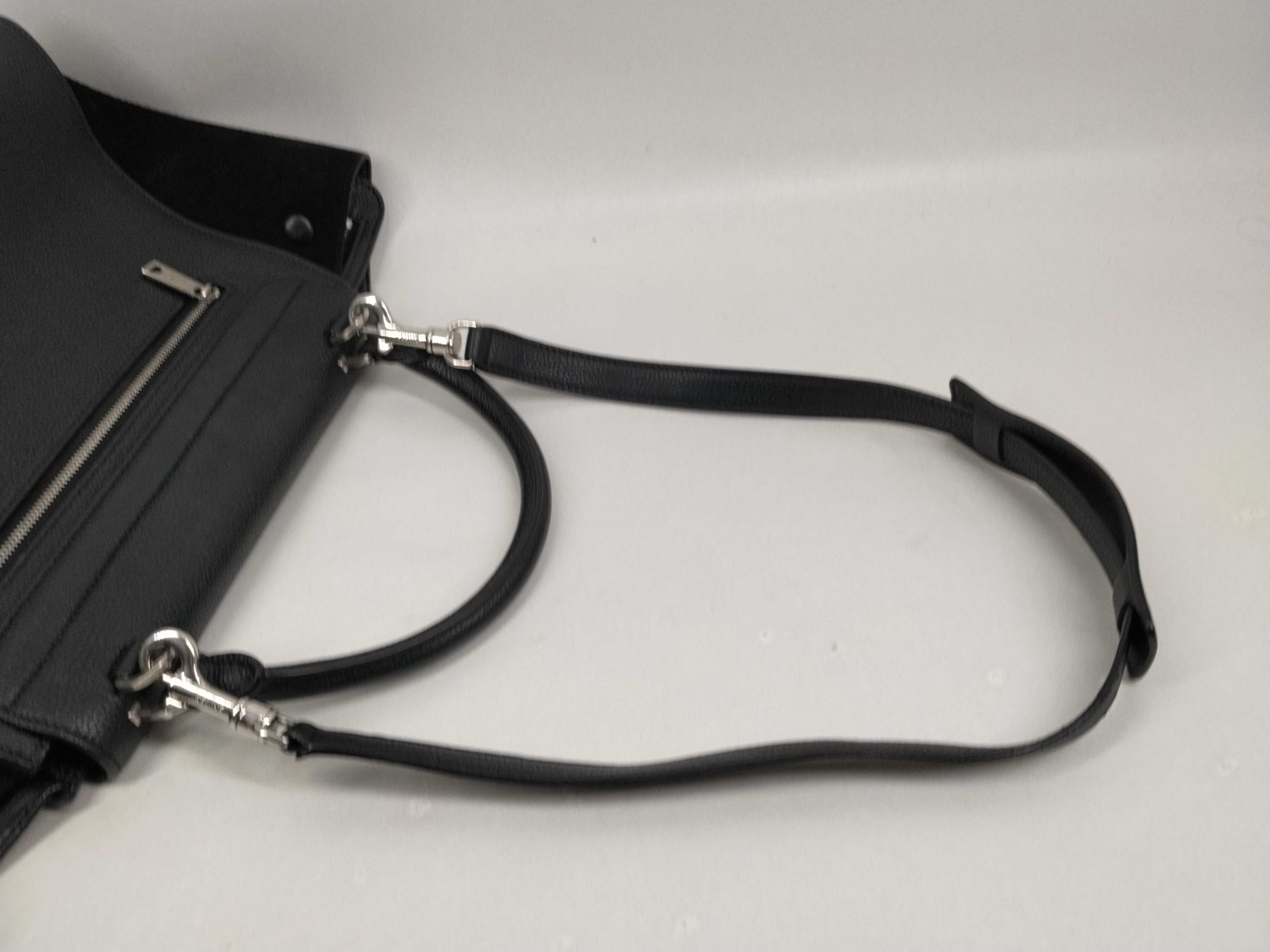 FR - Trapeze Leather & Suede 2-Way Handbag Black — view 4