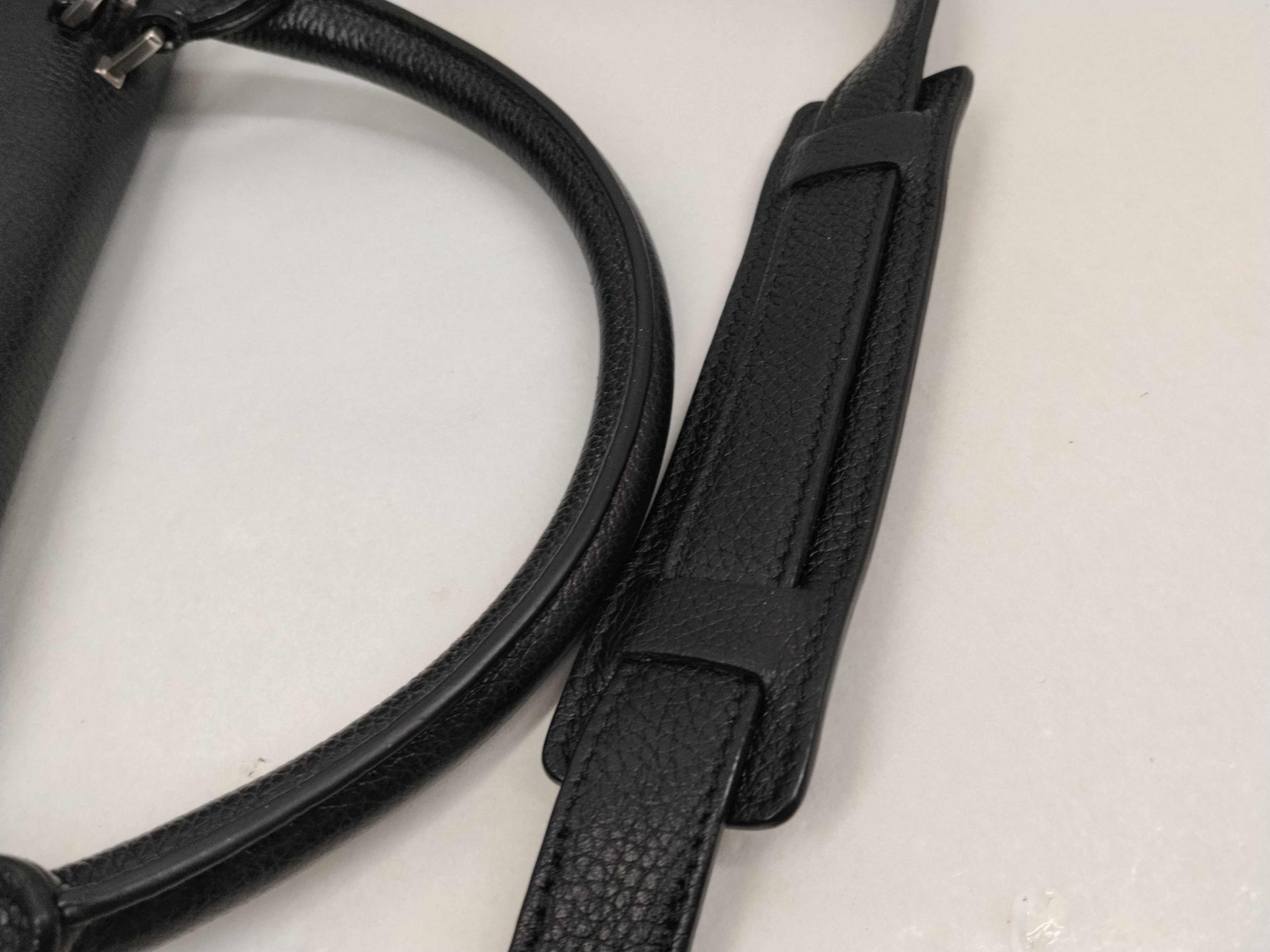 FR - Trapeze Leather & Suede 2-Way Handbag Black — view 5