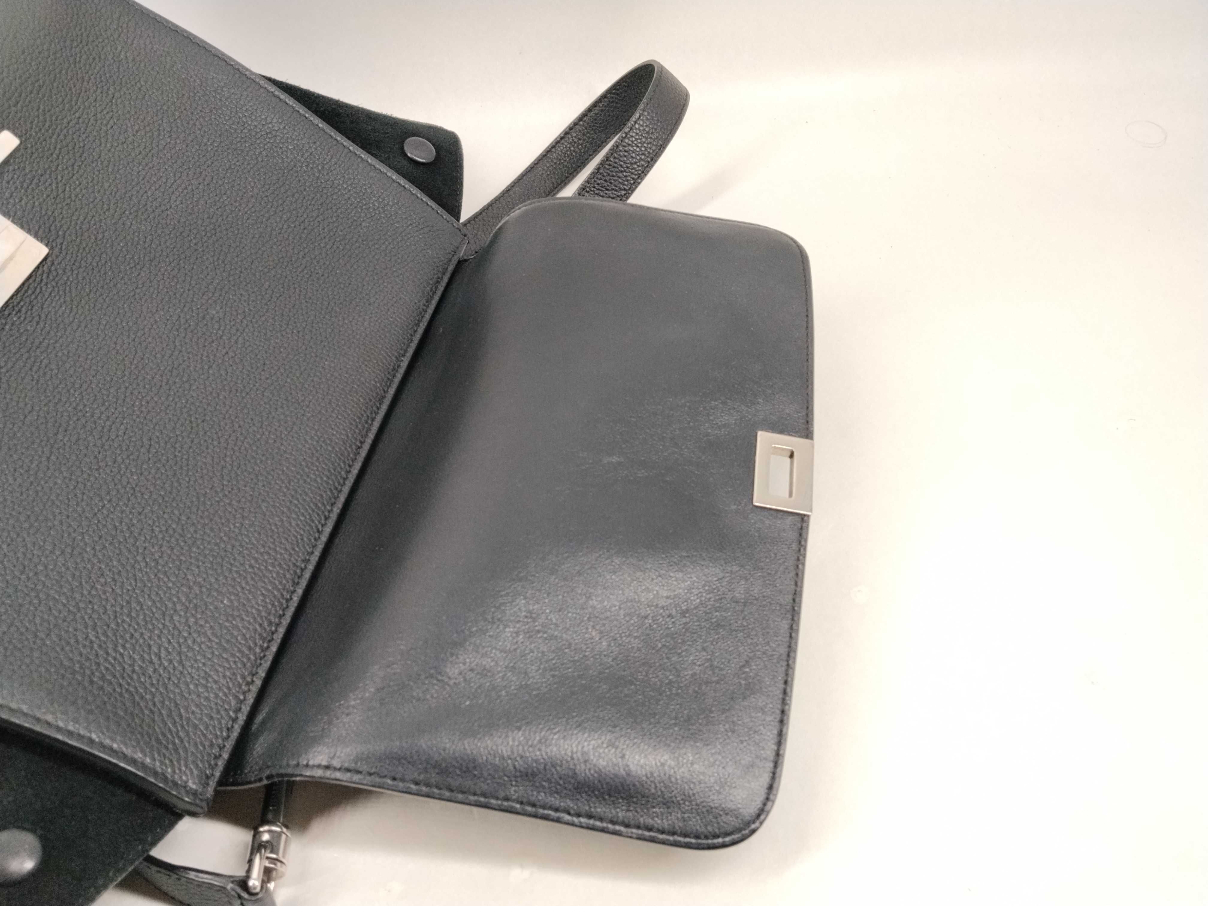 FR - Trapeze Leather & Suede 2-Way Handbag Black — view 8