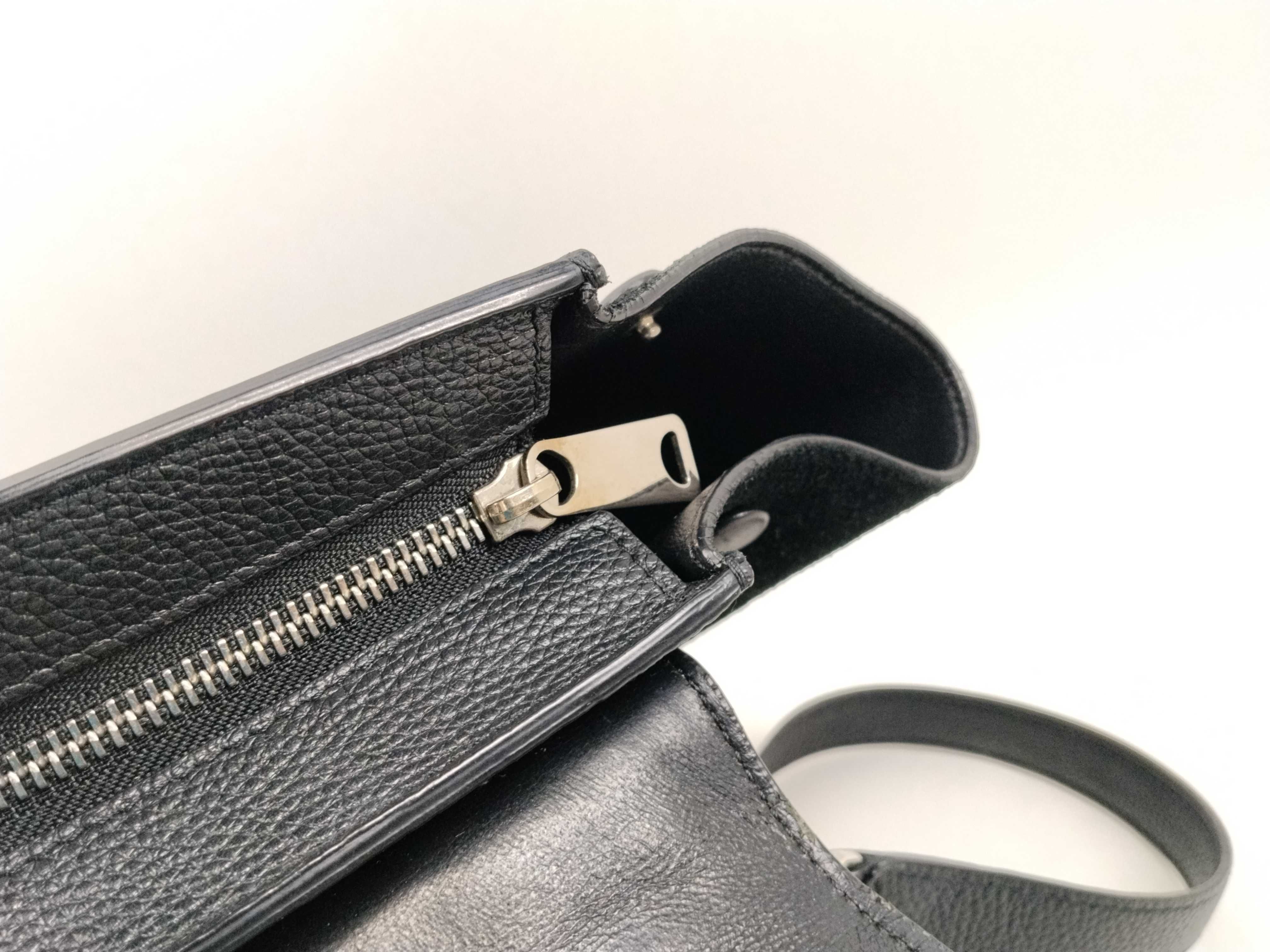 FR - Trapeze Leather & Suede 2-Way Handbag Black — view 10