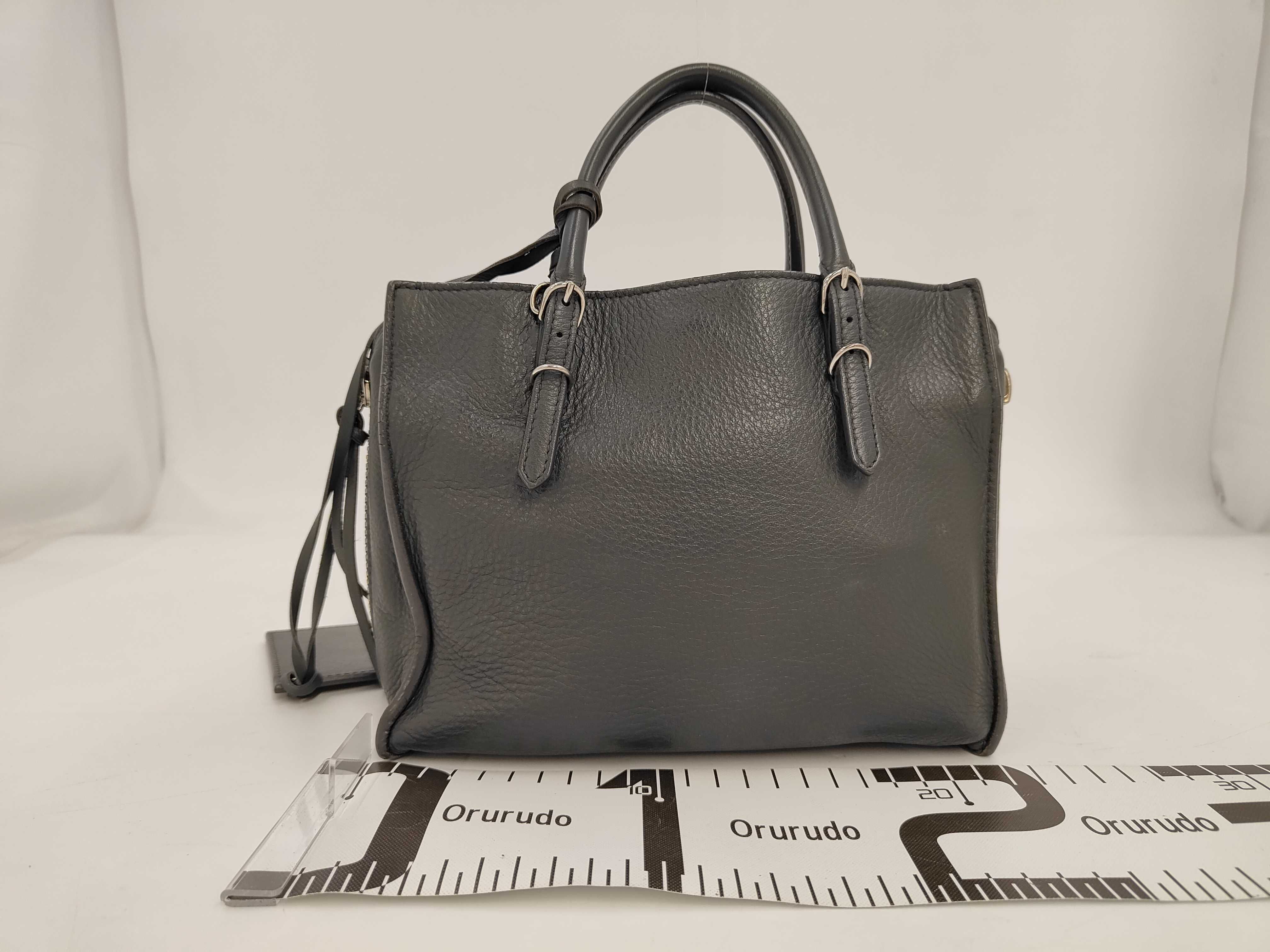 2-way Leather Gray Handbag Mini Paper Handbag — view 2