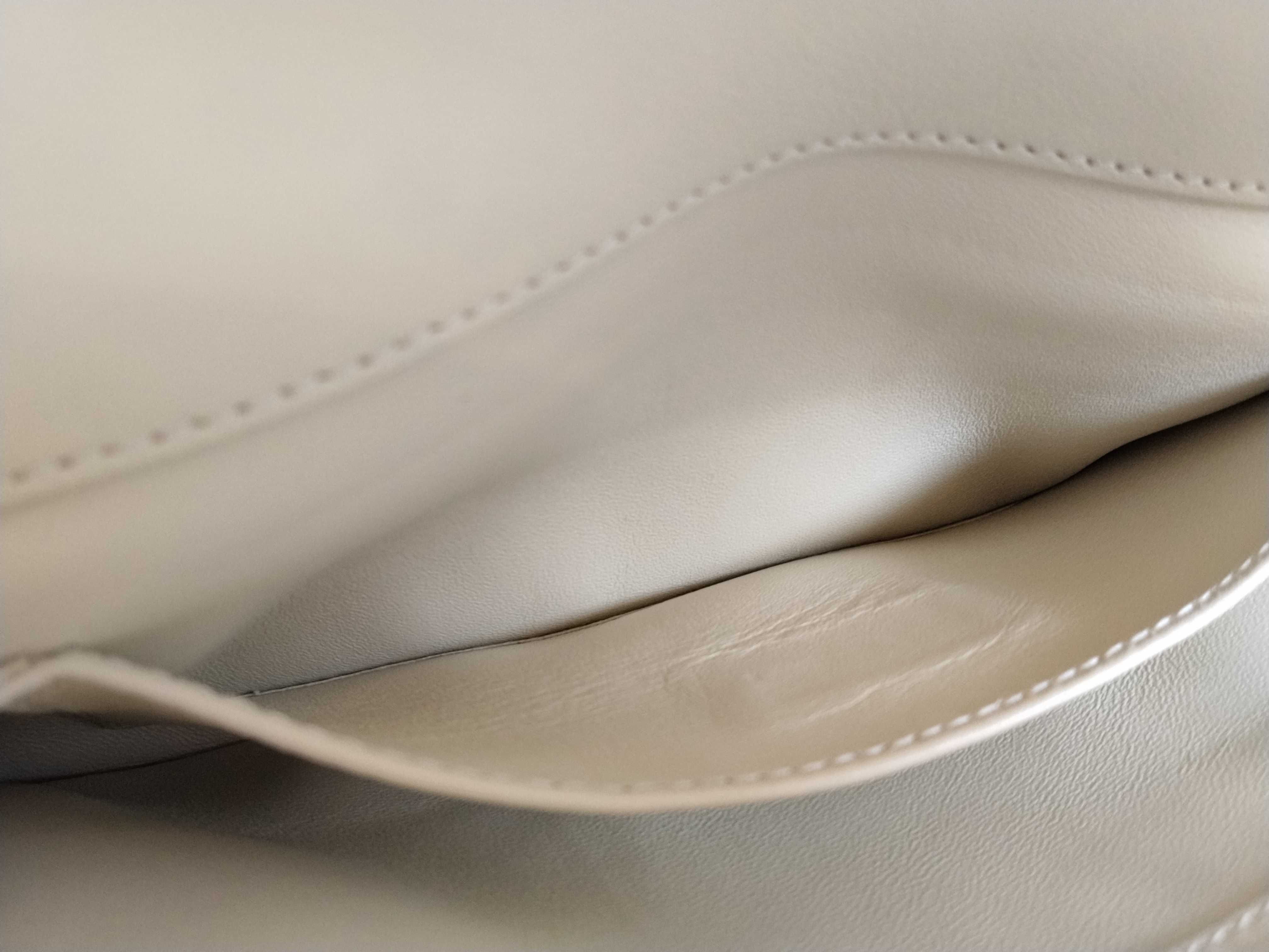 Horsebit Shoulder Bag, Fabric White, Boa Handbag — view 12