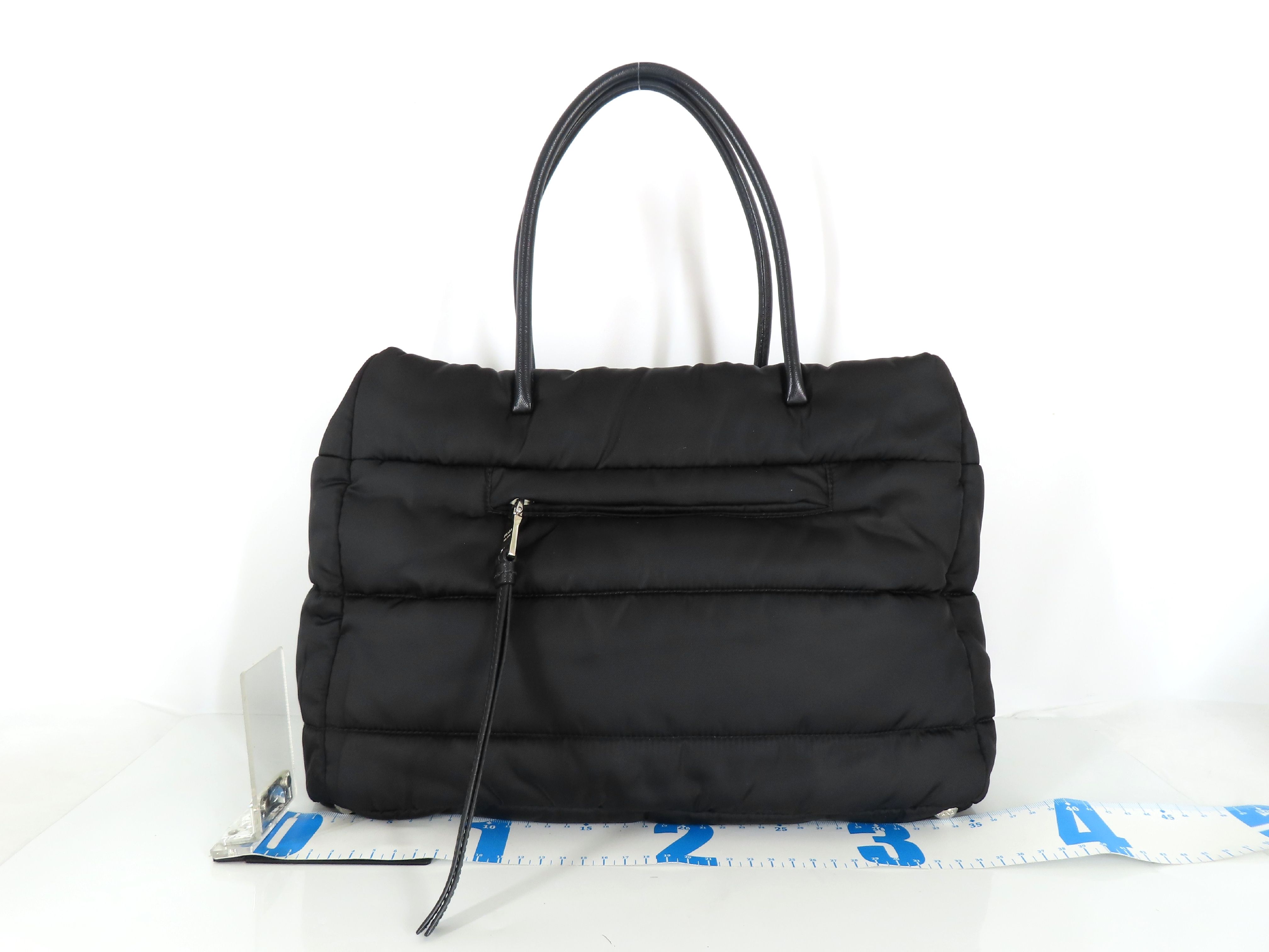 Nylon Prada Tessuto Bomber Nylon x Leather 2-Way Handbag Black BN277 Handbag — view 2