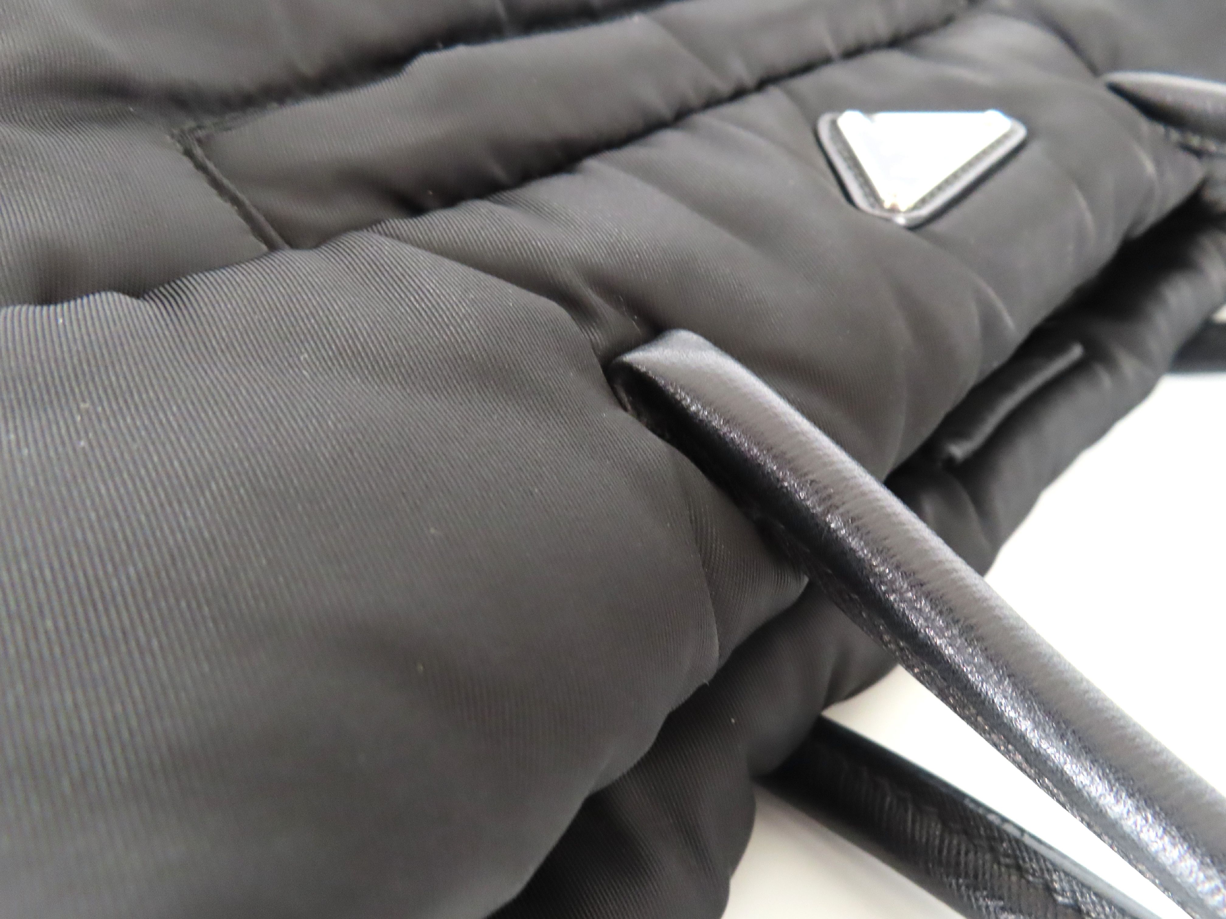 Nylon Prada Tessuto Bomber Nylon x Leather 2-Way Handbag Black BN277 Handbag — view 5