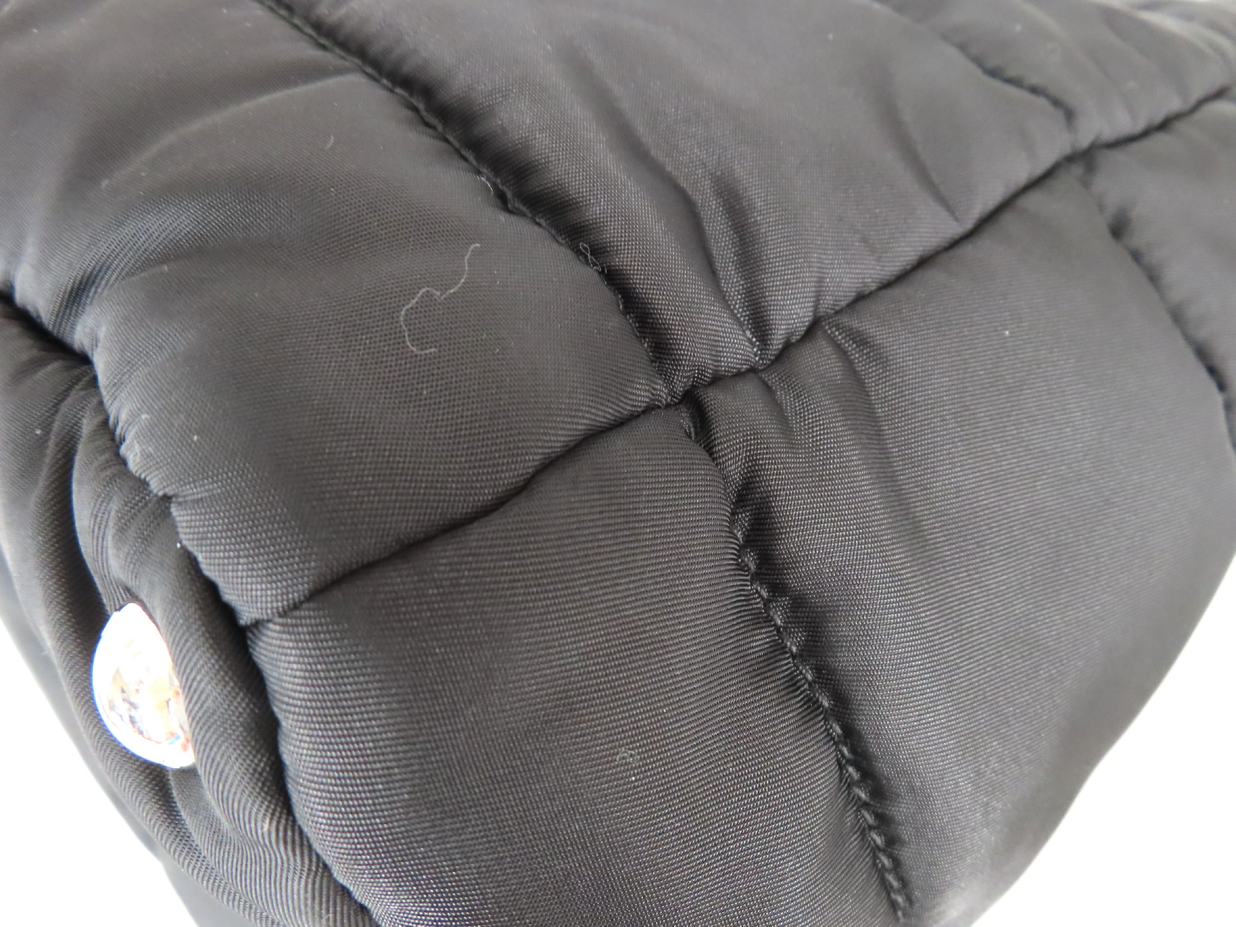 Nylon Prada Tessuto Bomber Nylon x Leather 2-Way Handbag Black BN277 Handbag — view 6