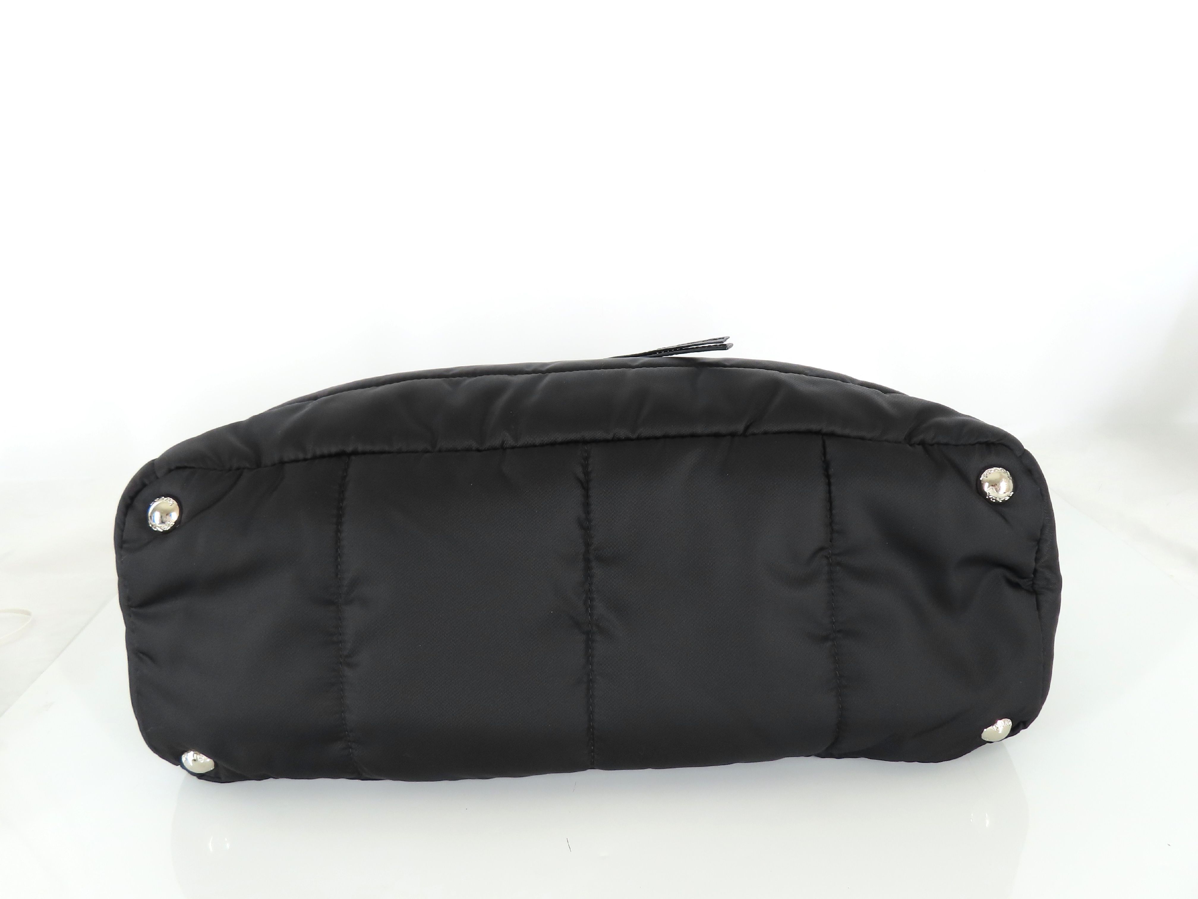 Nylon Prada Tessuto Bomber Nylon x Leather 2-Way Handbag Black BN277 Handbag — view 7