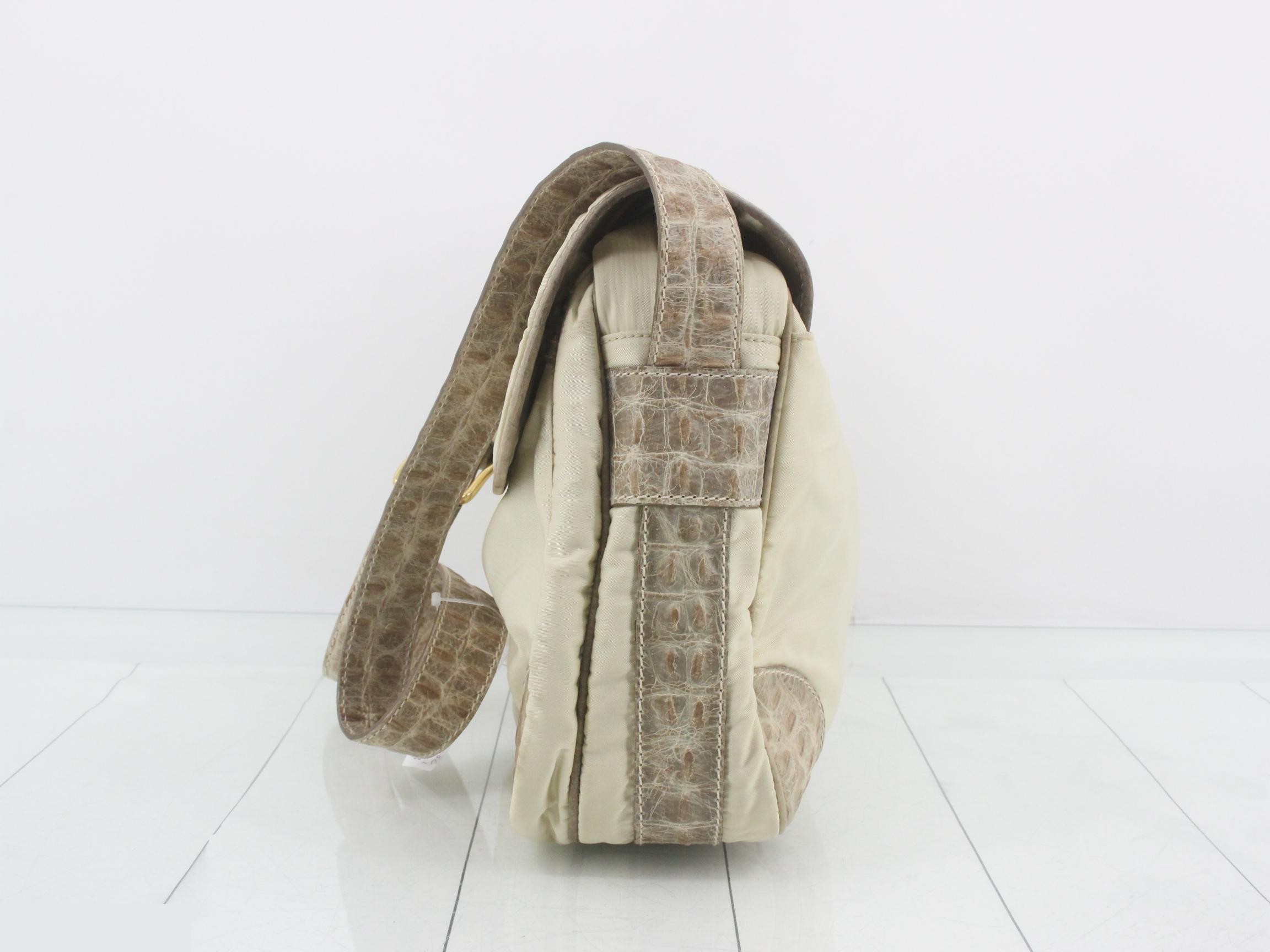 Crocodile embossed shoulder bag — view 3