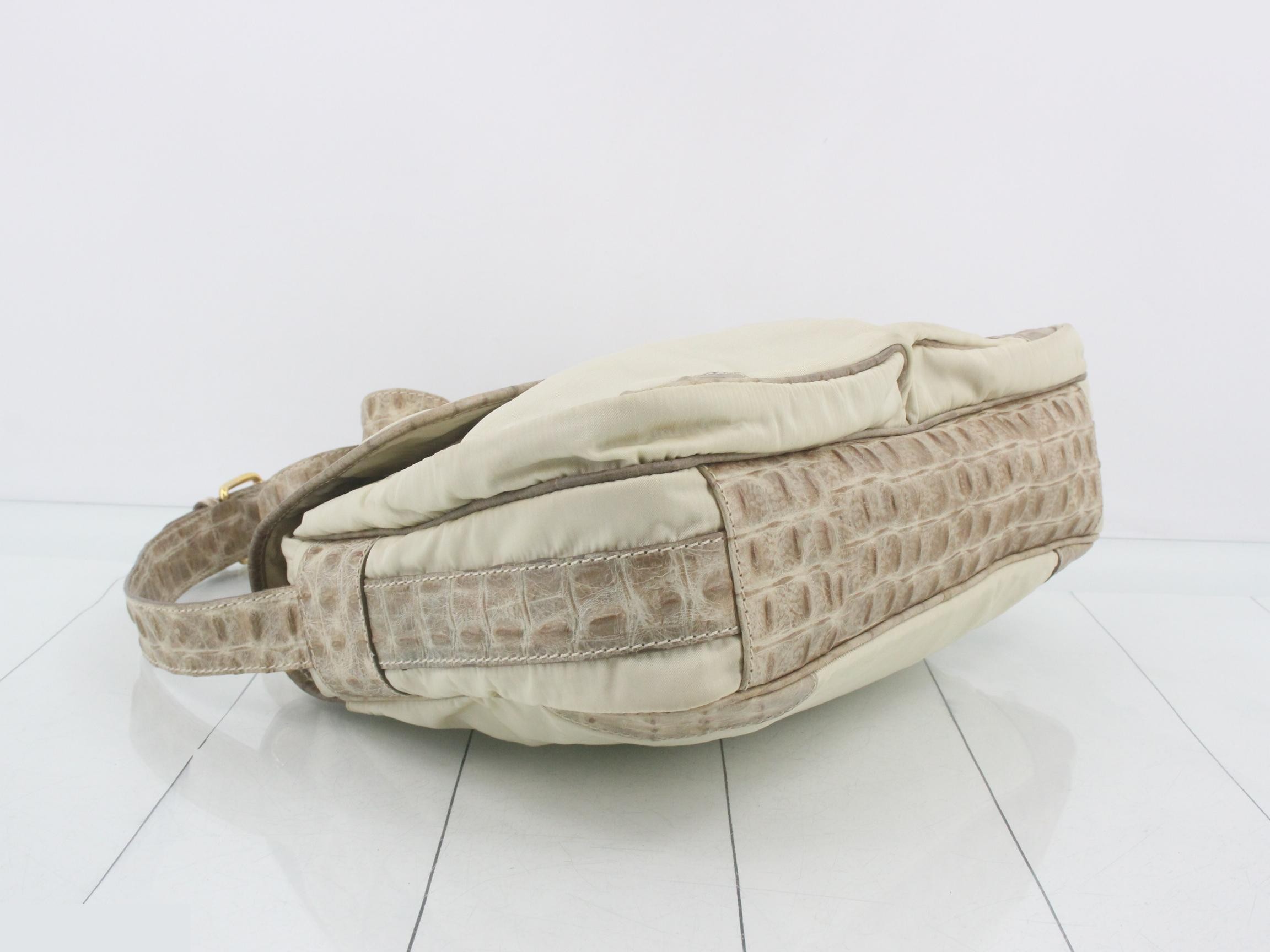 Crocodile embossed shoulder bag — view 5
