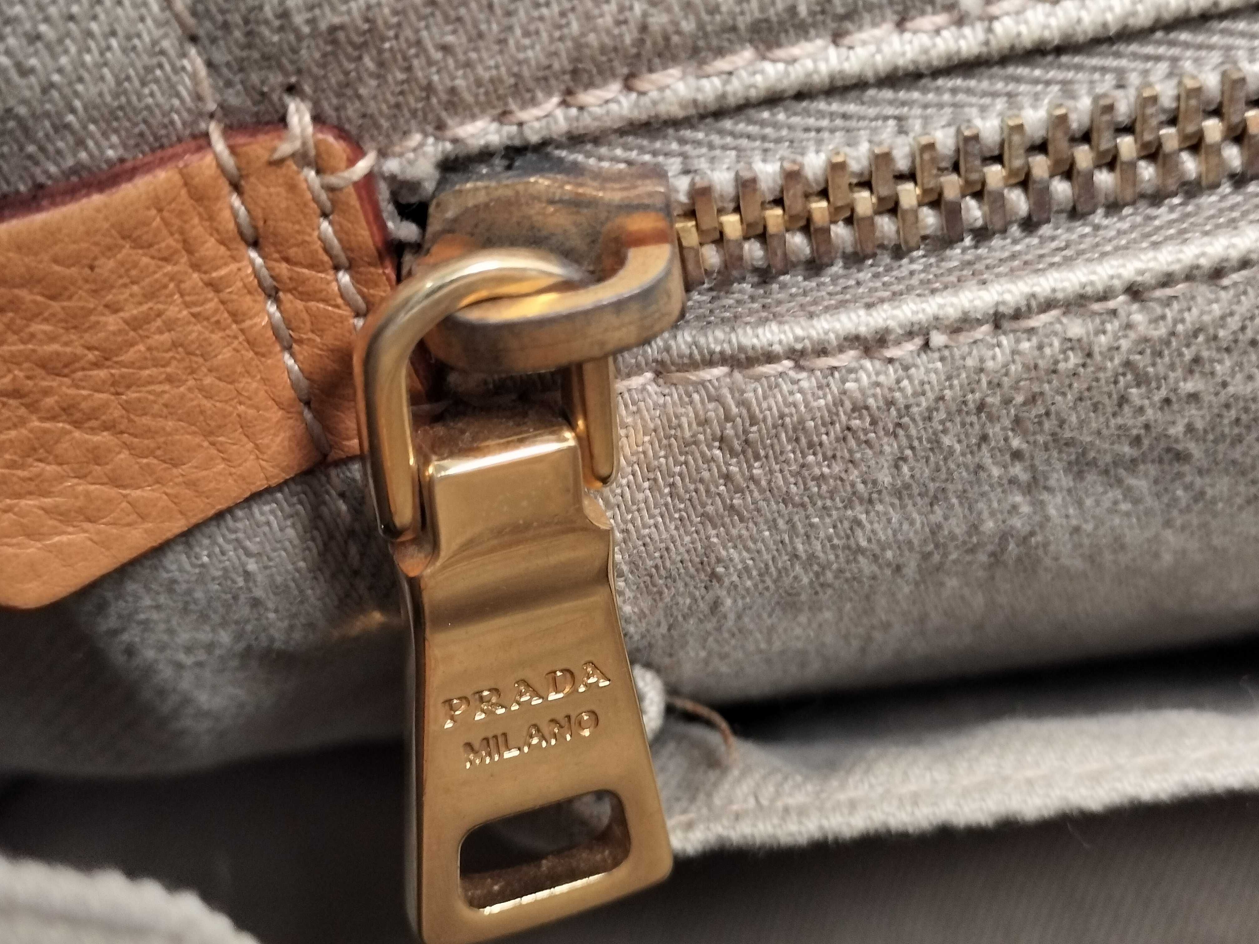 Canapa Denim Handbag / Canvas / Beige / Gold Hardware Handbag — view 12