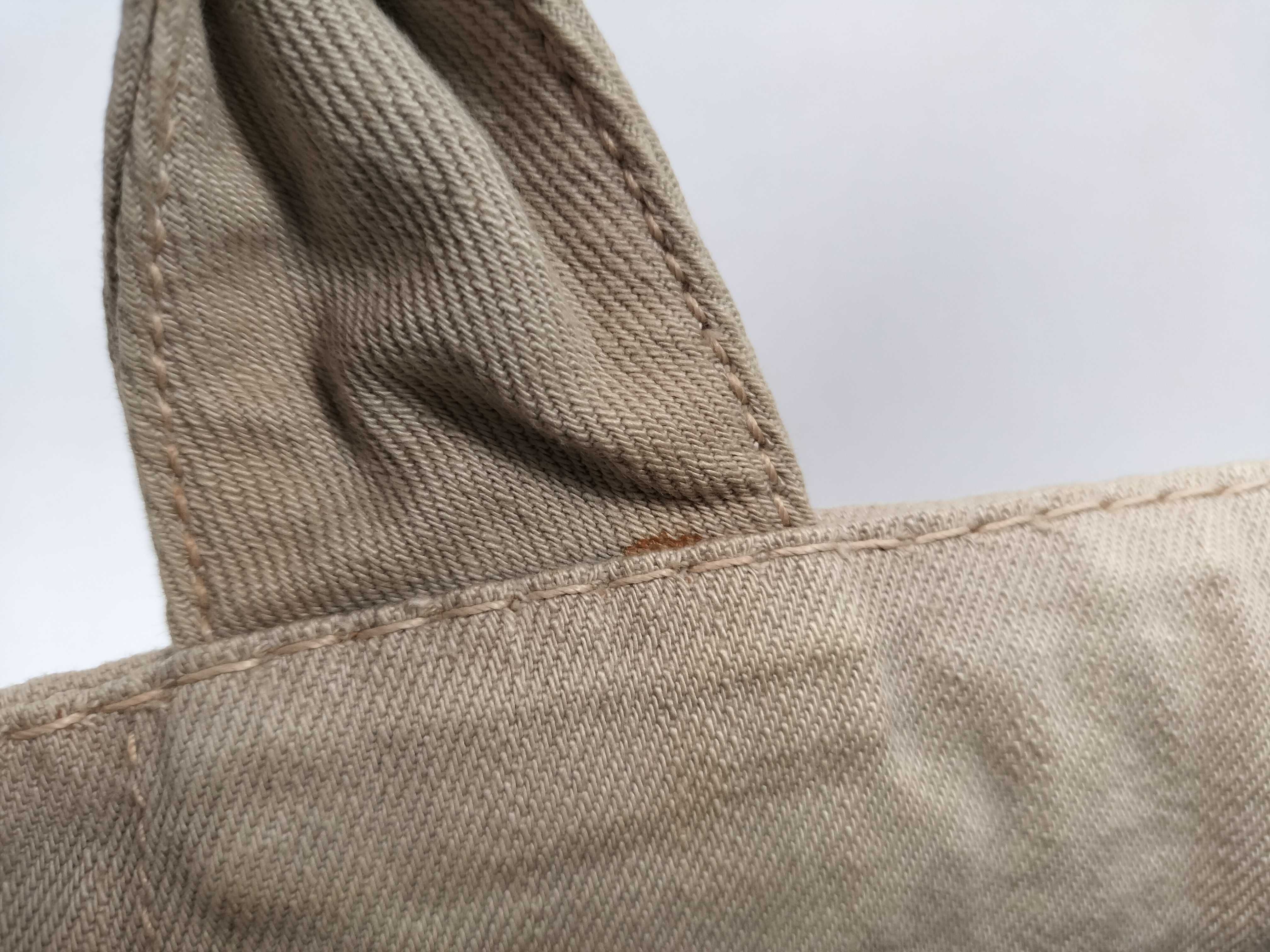 Canapa Denim Handbag / Canvas / Beige / Gold Hardware Handbag — view 15
