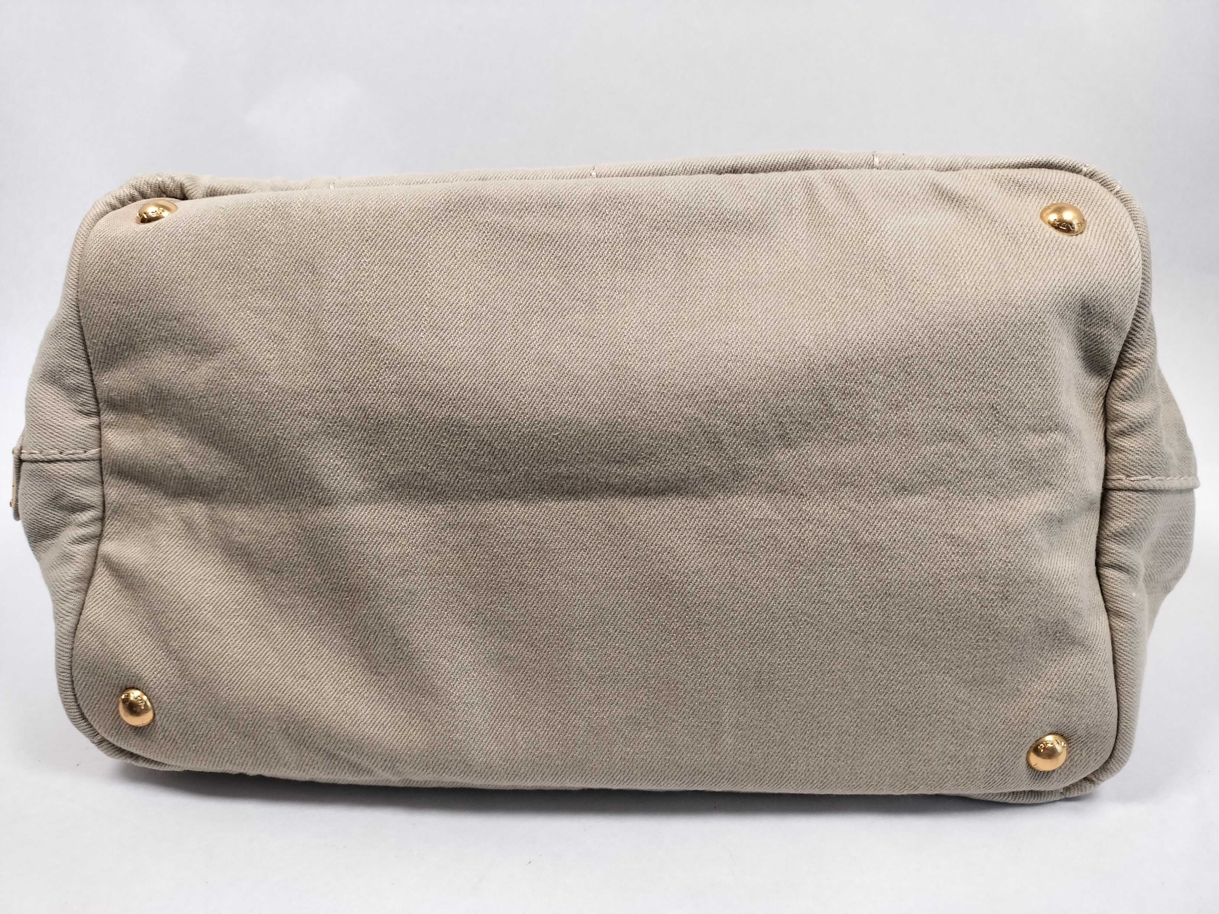 Canapa Denim Handbag / Canvas / Beige / Gold Hardware Handbag — view 7