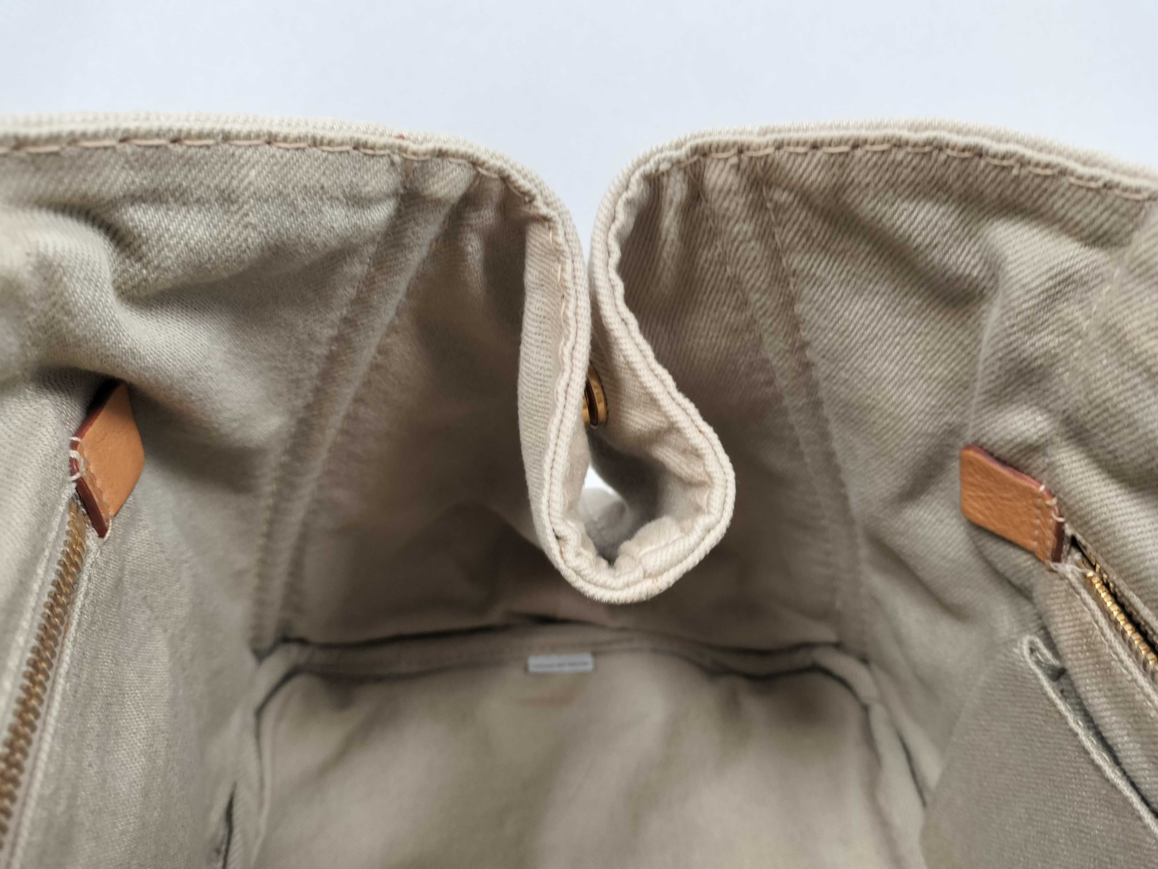 Canapa Denim Handbag / Canvas / Beige / Gold Hardware Handbag — view 8