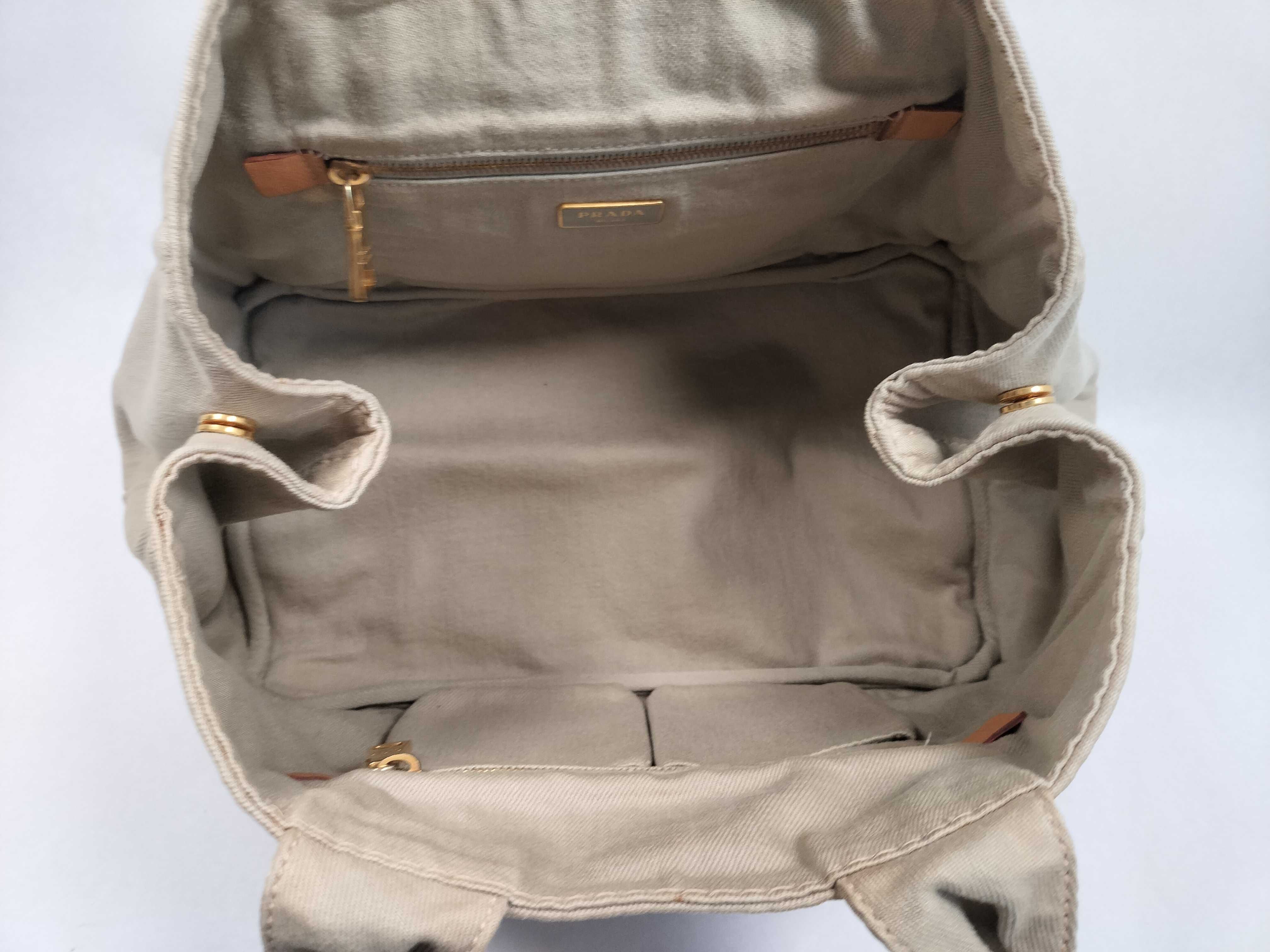 Canapa Denim Handbag / Canvas / Beige / Gold Hardware Handbag — view 9