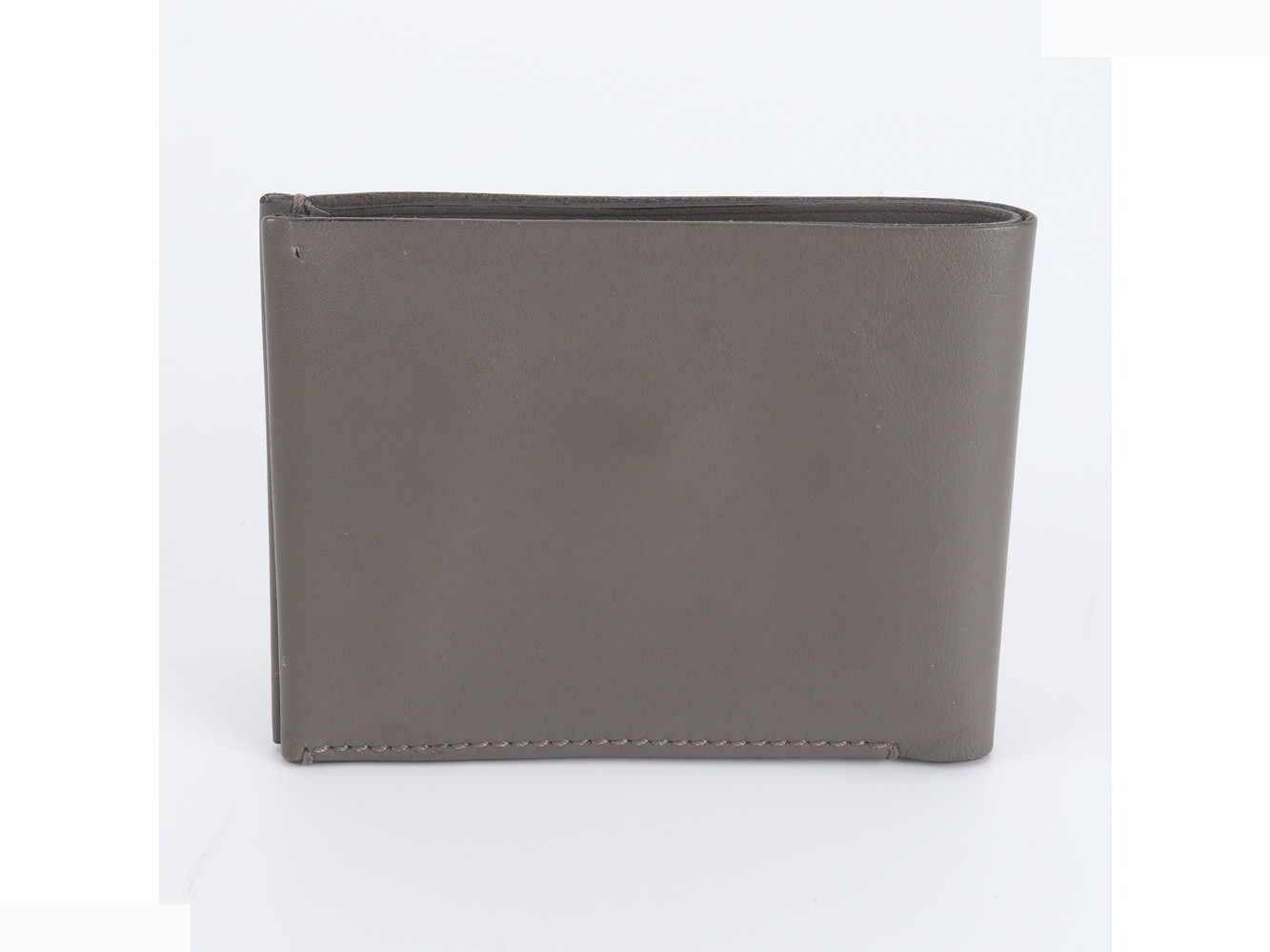 Leather bi-fold wallet, genuine leather, gray — view 2