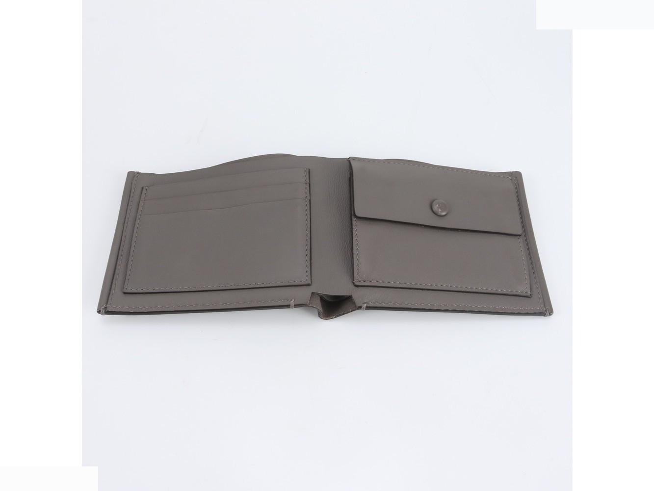Leather bi-fold wallet, genuine leather, gray — view 6