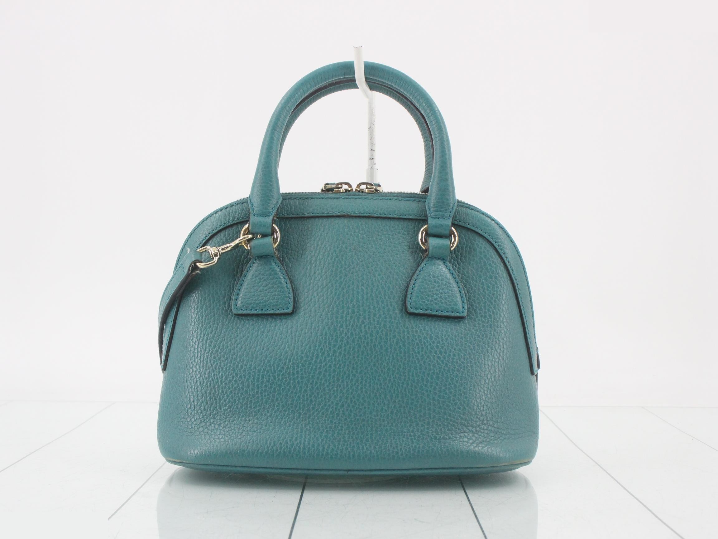 2-Way Bag with Long Strap, Leather, Green — view 2