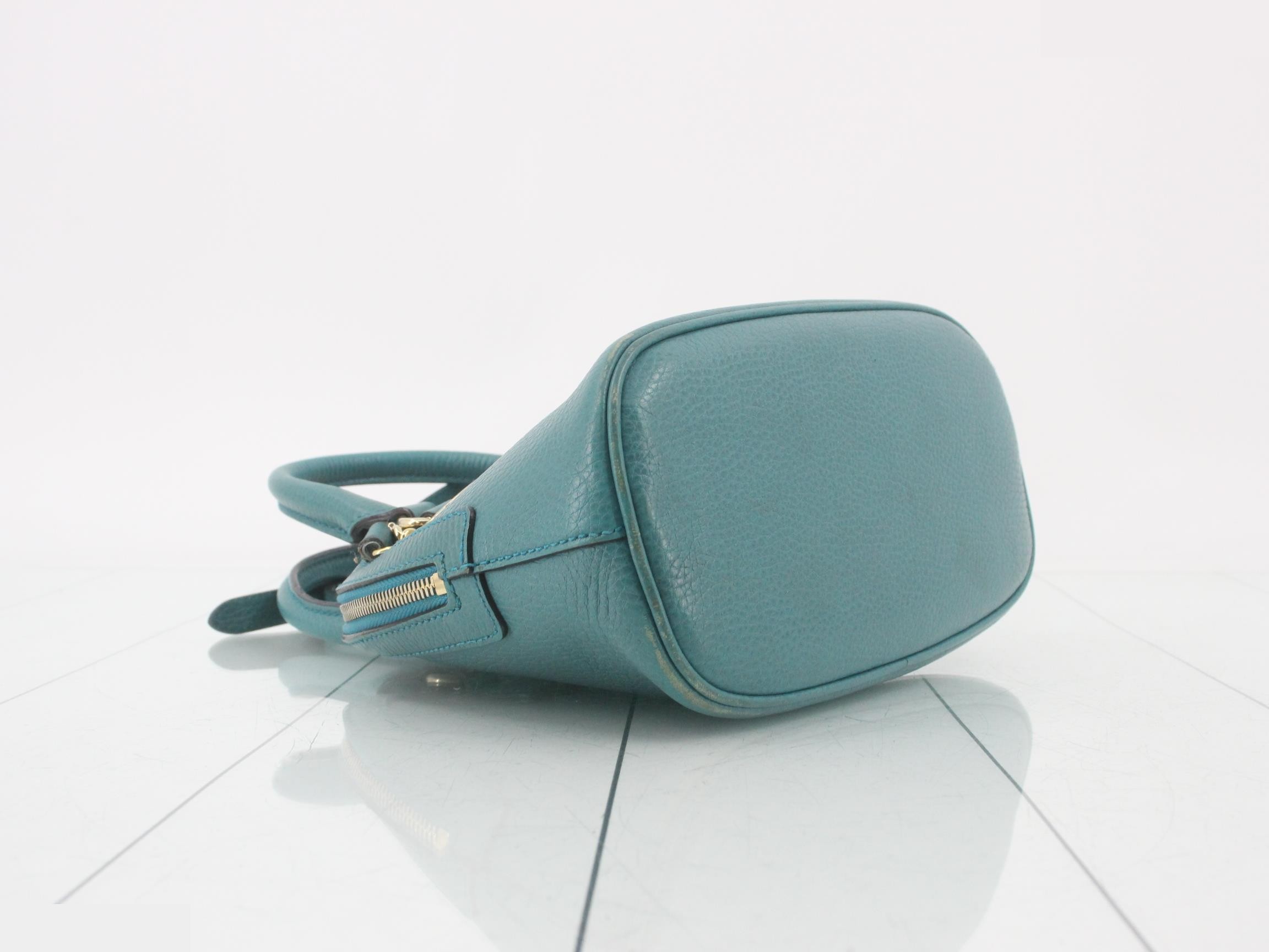 2-Way Bag with Long Strap, Leather, Green — view 5