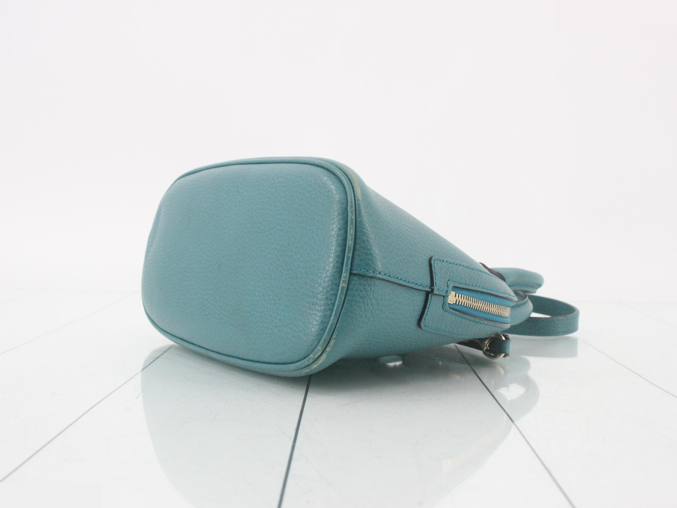 2-Way Bag with Long Strap, Leather, Green — view 6