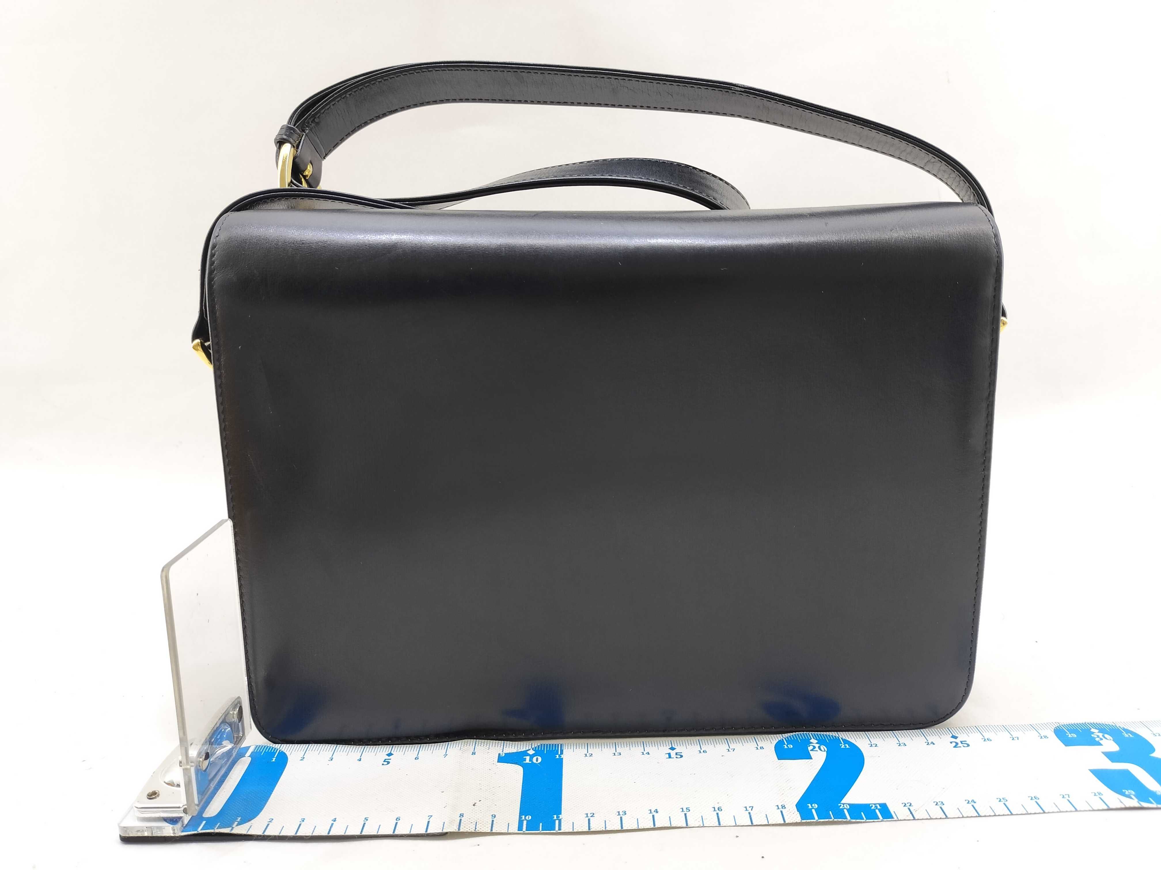 carriage shoulder leather black shoulder bag — view 2