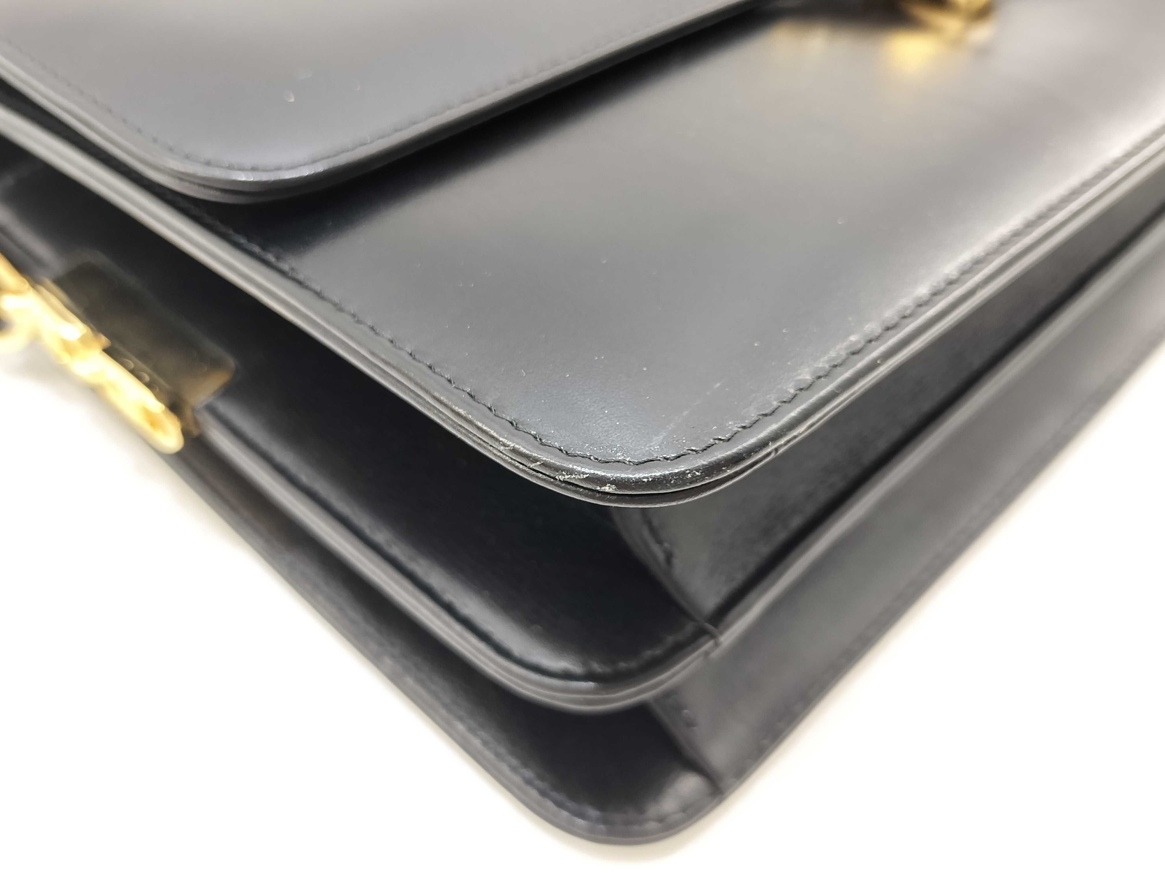 carriage shoulder leather black shoulder bag — view 4