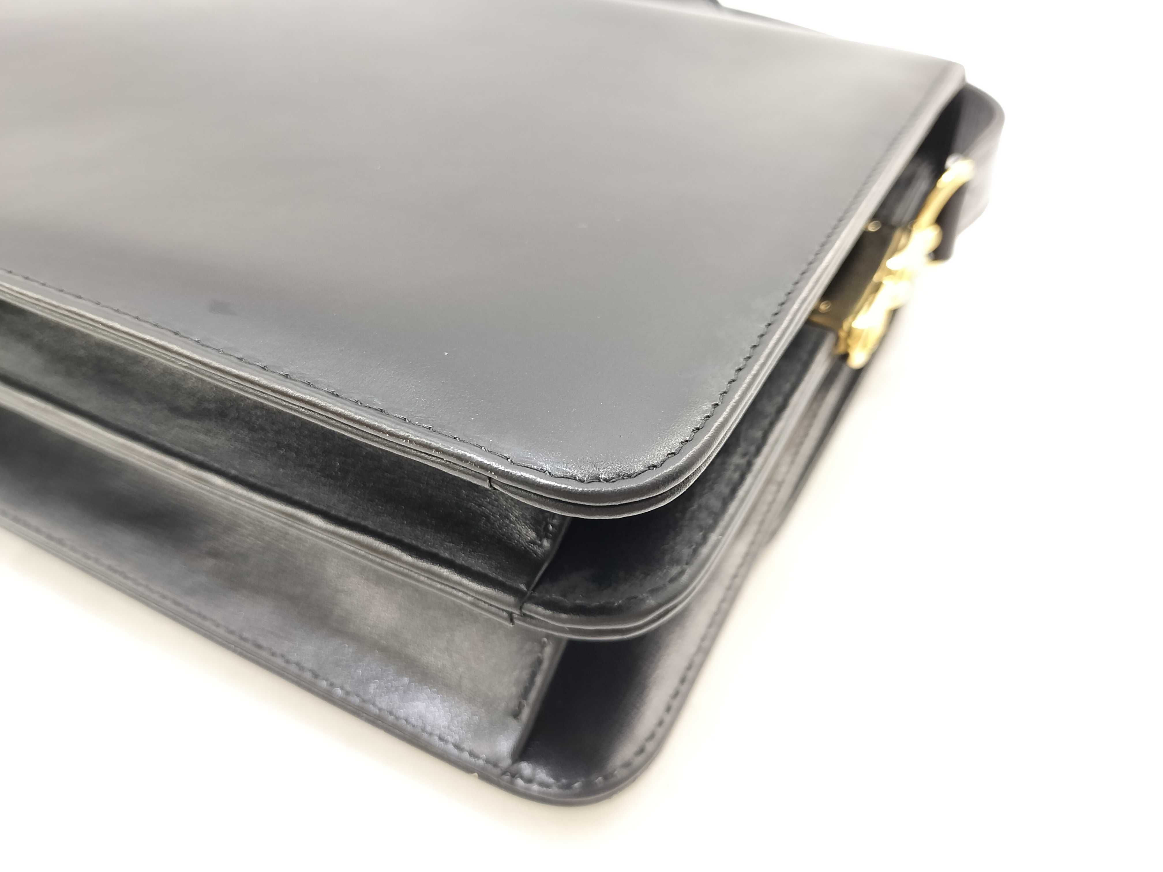 carriage shoulder leather black shoulder bag — view 5