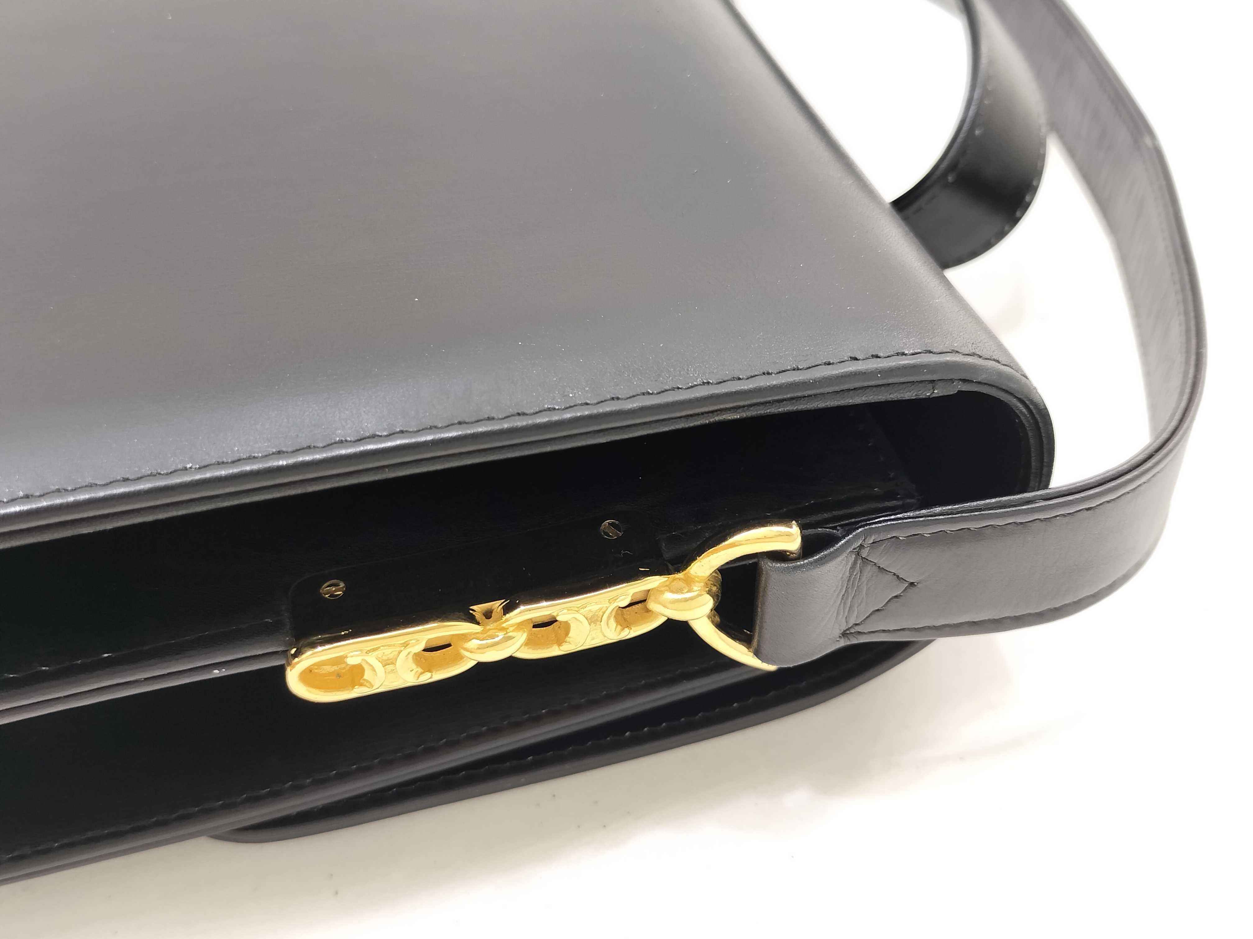 carriage shoulder leather black shoulder bag — view 6