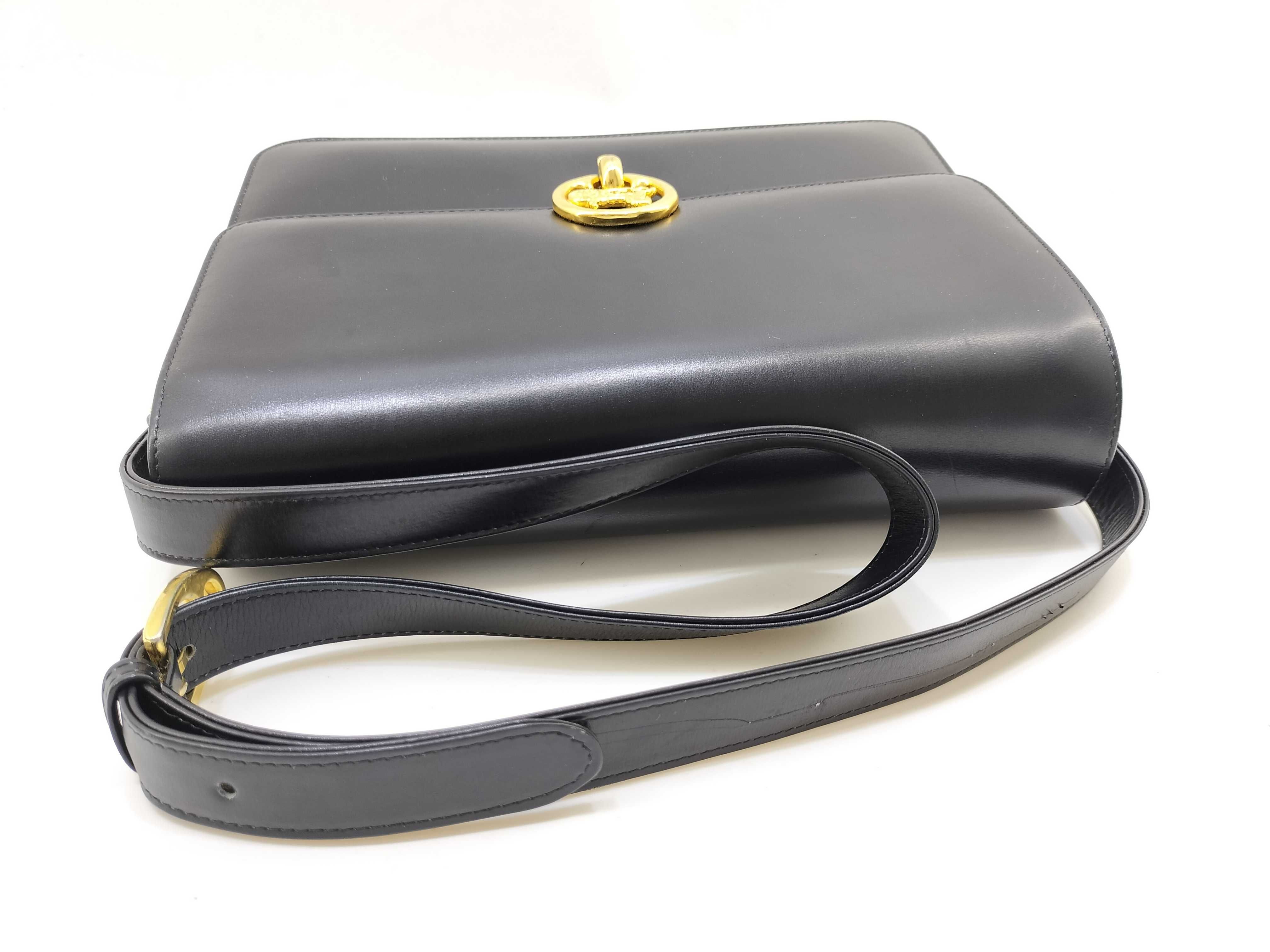 carriage shoulder leather black shoulder bag — view 8