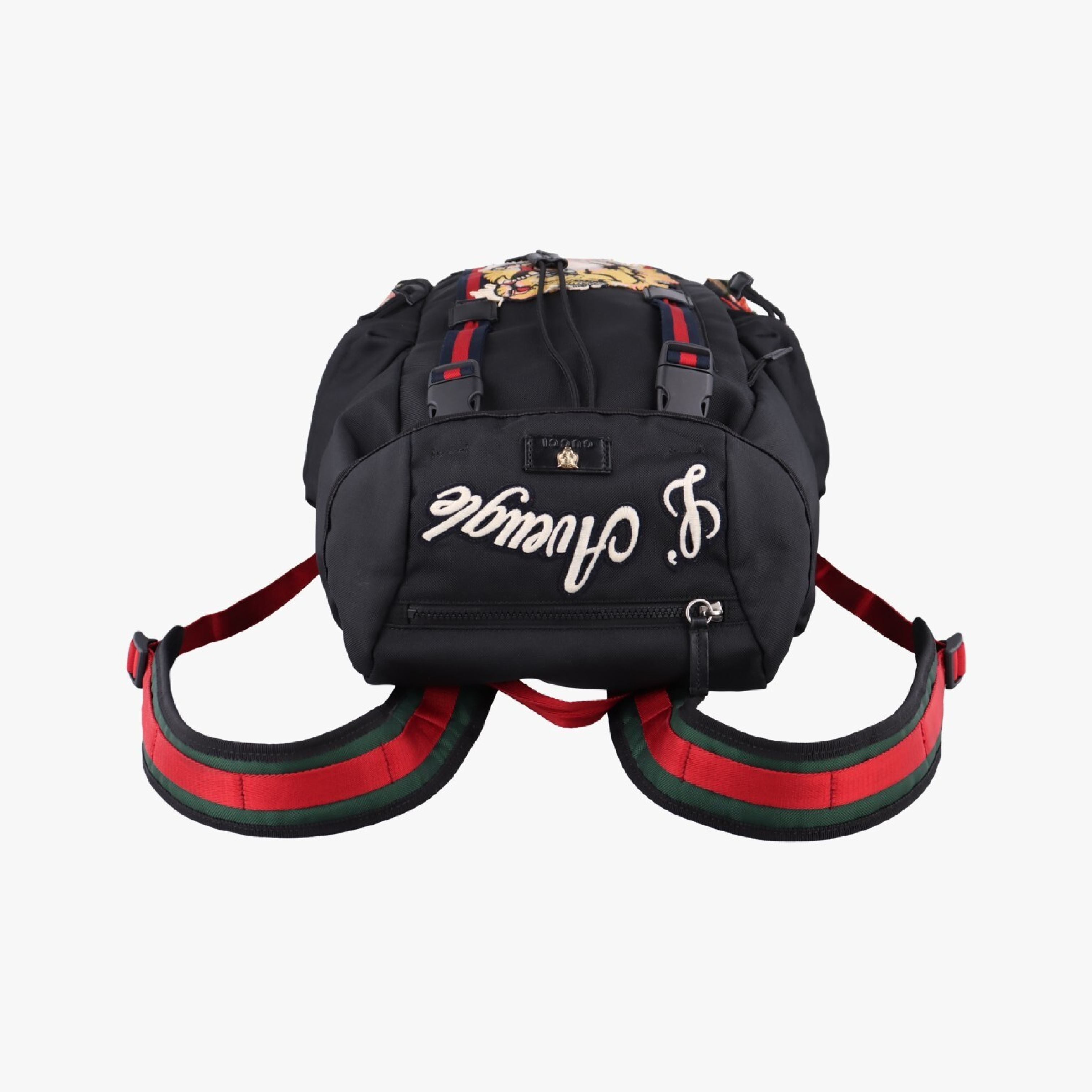 Sherry Line Embroidered Tiger Black x Multicolor Canvas Backpack 429037 E022463164 — view 5