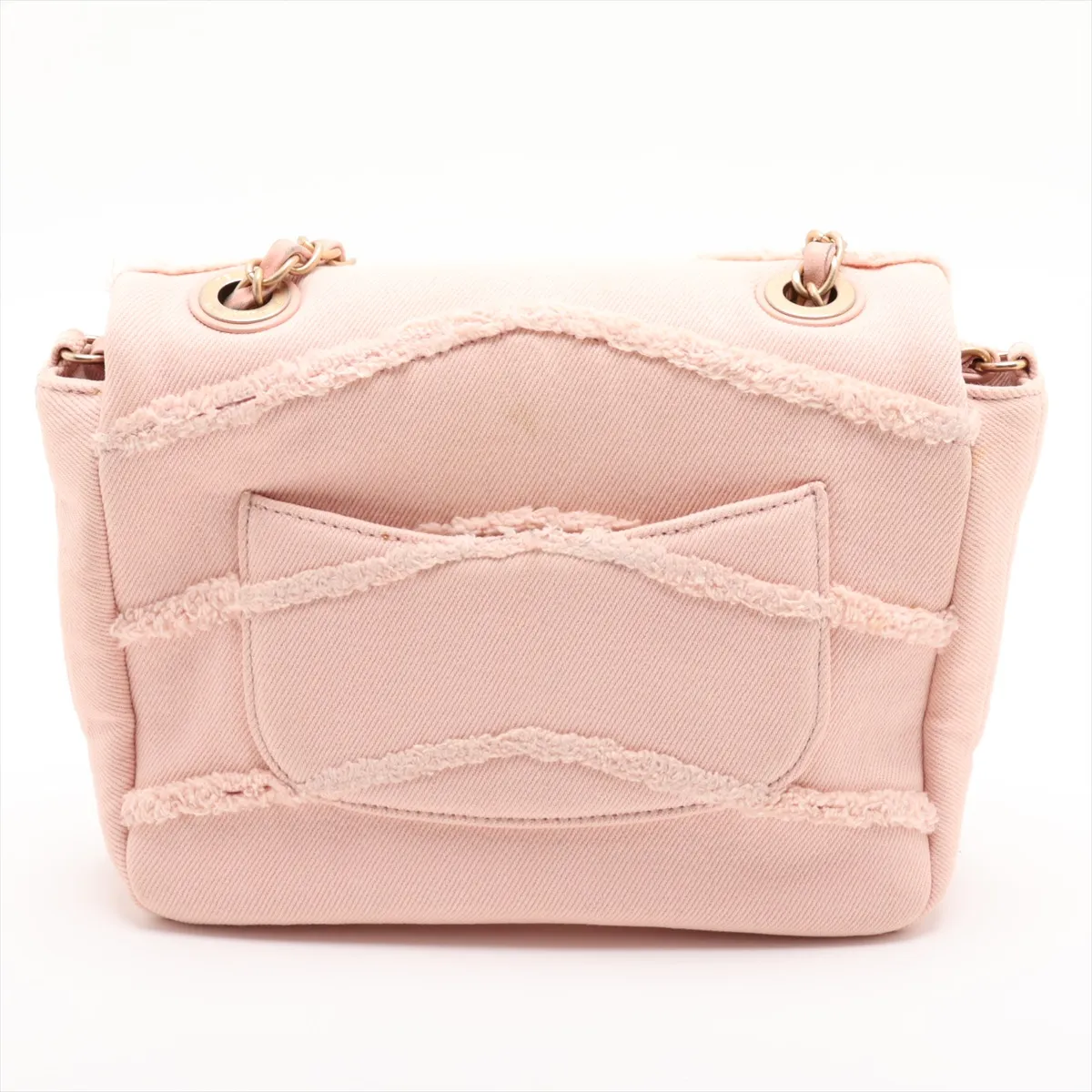 Chevron Canvas Single Flap Single Chain Bag, Pink with Gold Hardware, 29685368, serial number in the 29 range. — view 2